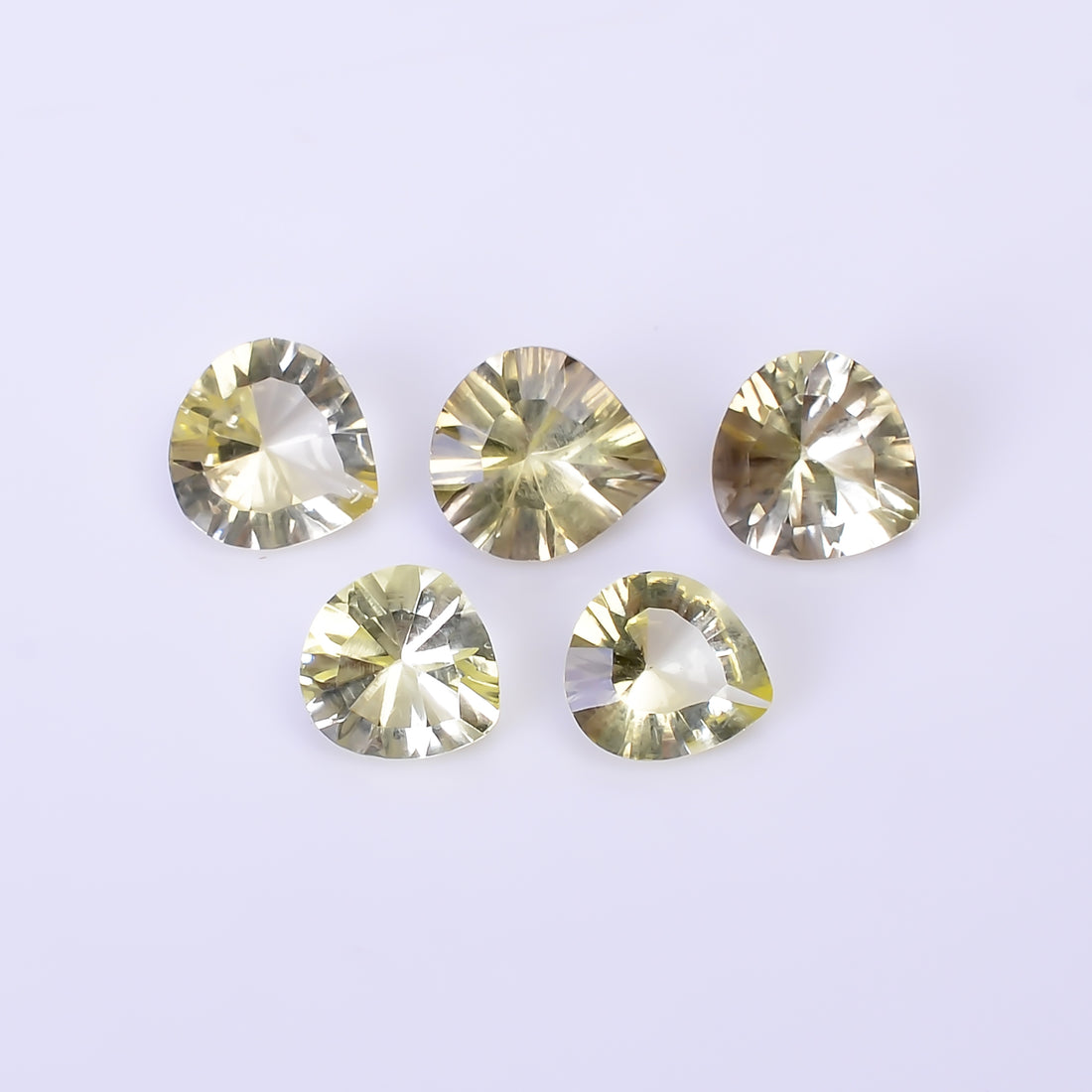 Natural Lemon Quartz Heart Shape Cut Stone Loose Gemstone 5 Pcs Lot For Making Jewelry 7 Ct. 7X7 8X8 mm Y-10444