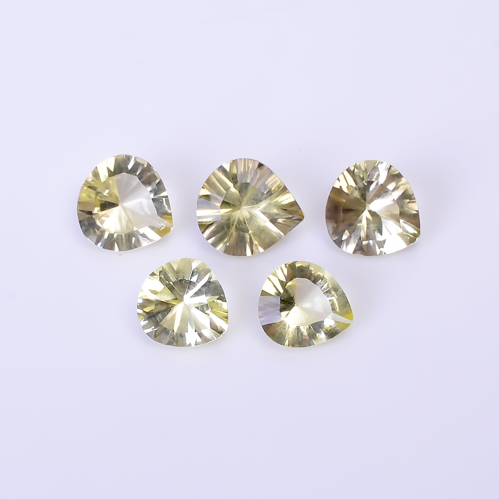 Natural Lemon Quartz Heart Shape Cut Stone Loose Gemstone 5 Pcs Lot For Making Jewelry 7 Ct. 7X7 8X8 mm Y-10444