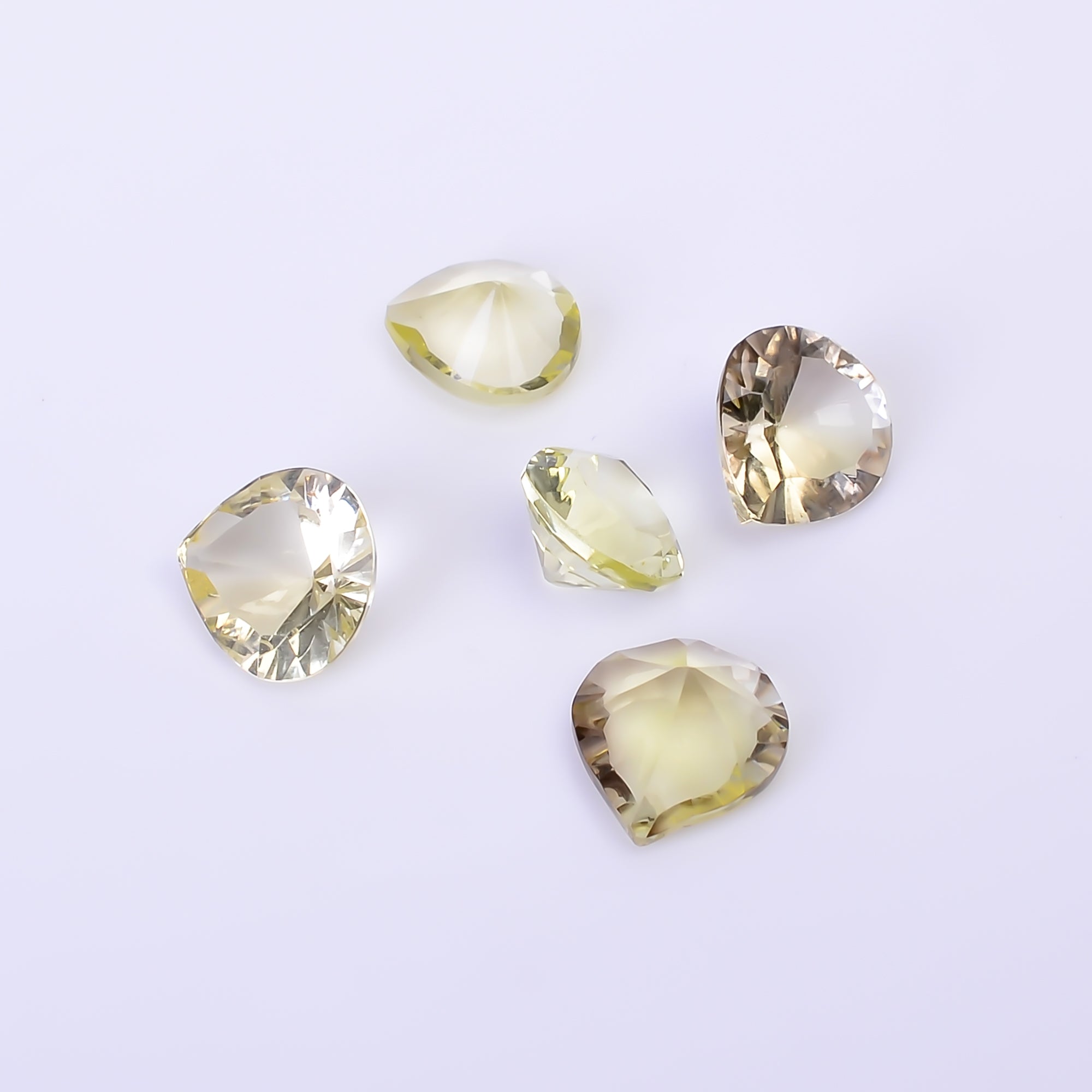Natural Lemon Quartz Heart Shape Cut Stone Loose Gemstone 5 Pcs Lot For Making Jewelry 7 Ct. 7X7 8X8 mm Y-10444