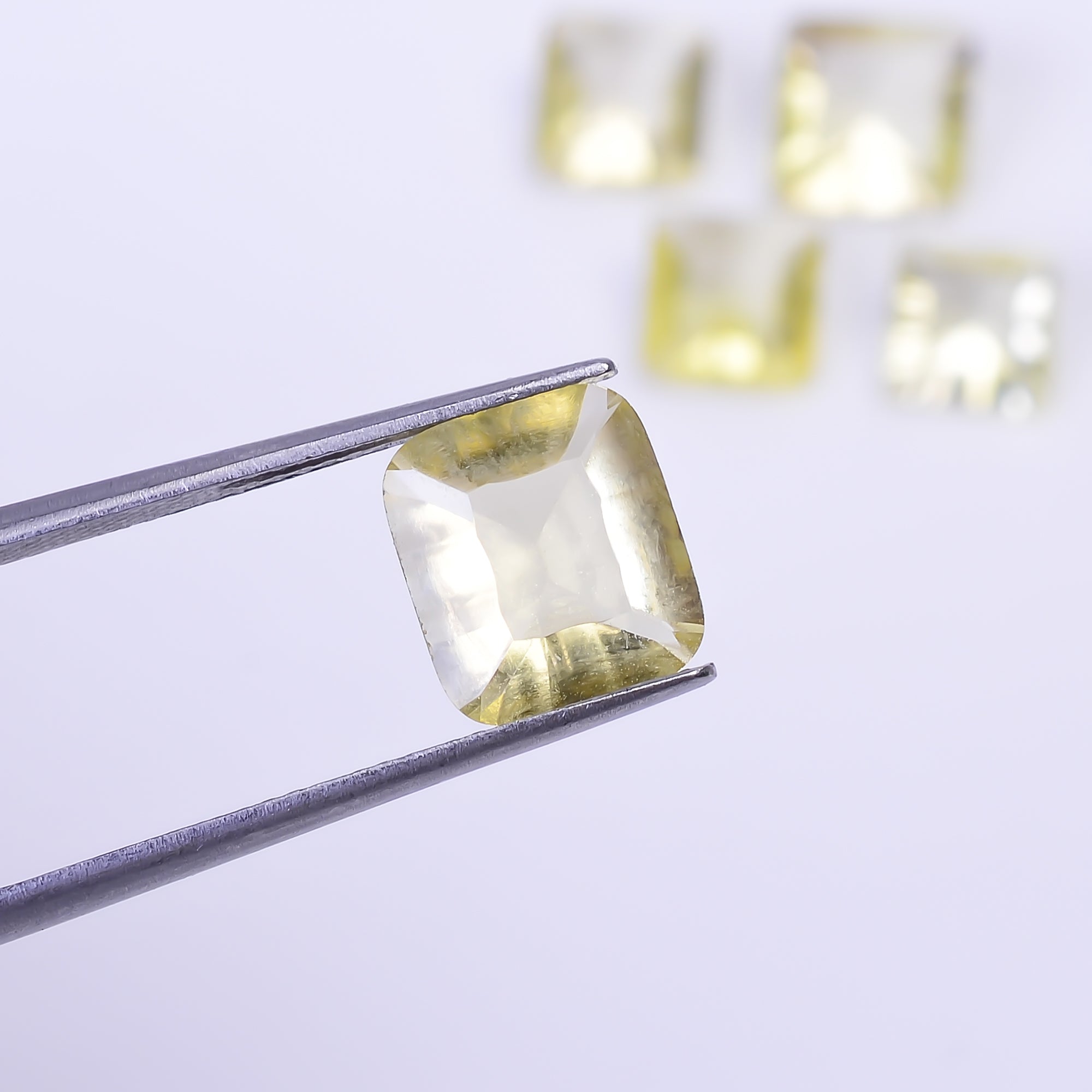 Natural Lemon Quartz Square Shape Cut Stone Loose Gemstone 5 Pcs Lot For Making Jewelry 11 Ct. 7X7 9X9 mm Y-10445