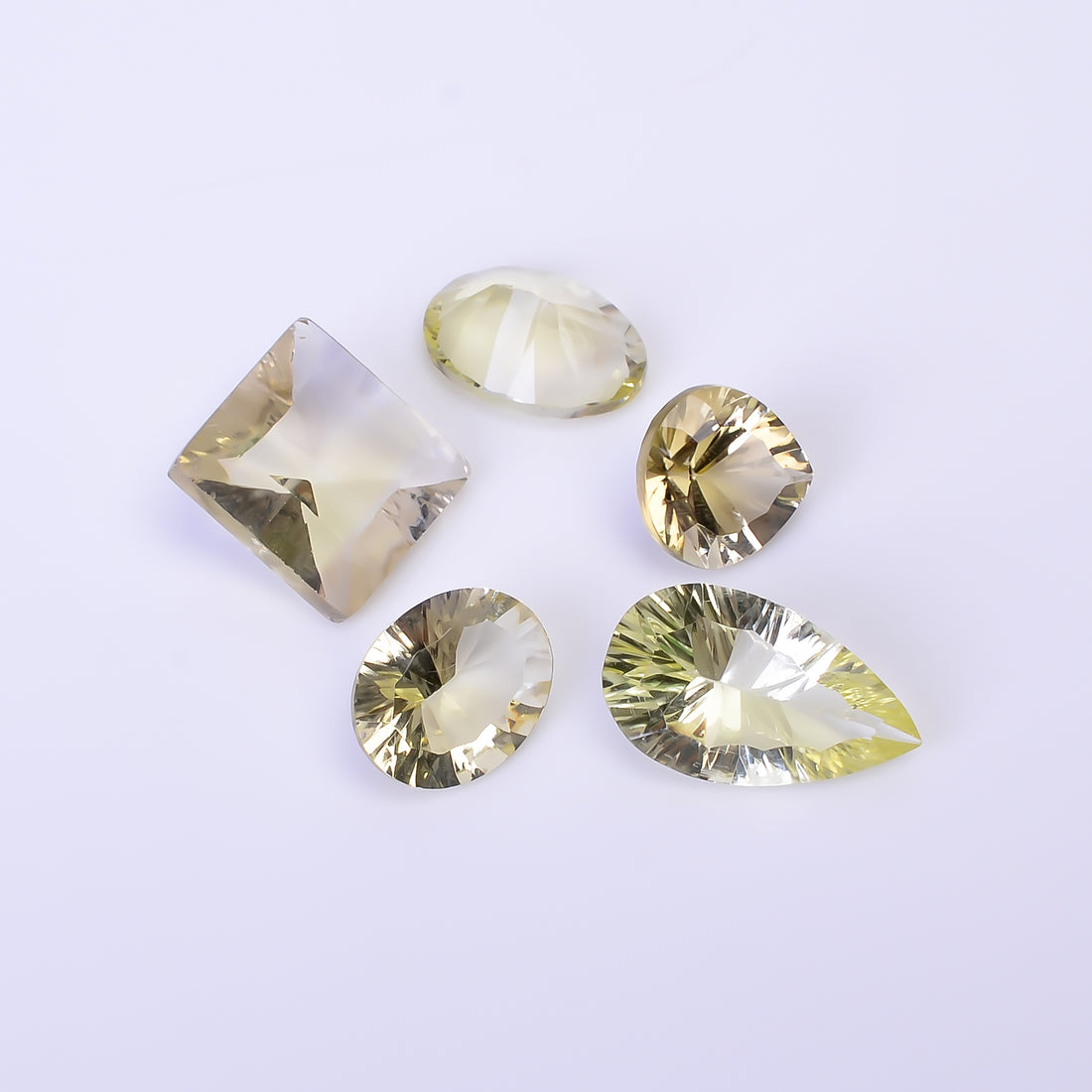 Natural Lemon Quartz Mix Shape Cut Stone Loose Gemstone 5 Pcs Lot For Making Jewelry 34.5 Ct. 11X11 19X11 mm Y-10446