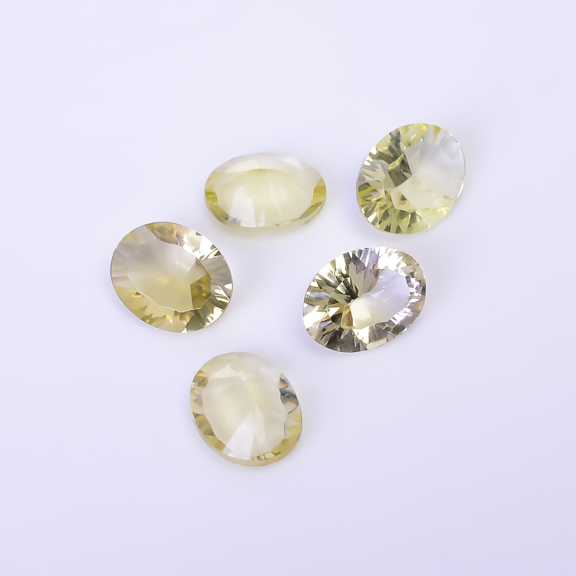 Natural Lemon Quartz Oval Shape Cut Stone Loose Gemstone 5 Pcs Lot For Making Jewelry 14 Ct. 11X9 12X9 mm Y-10447
