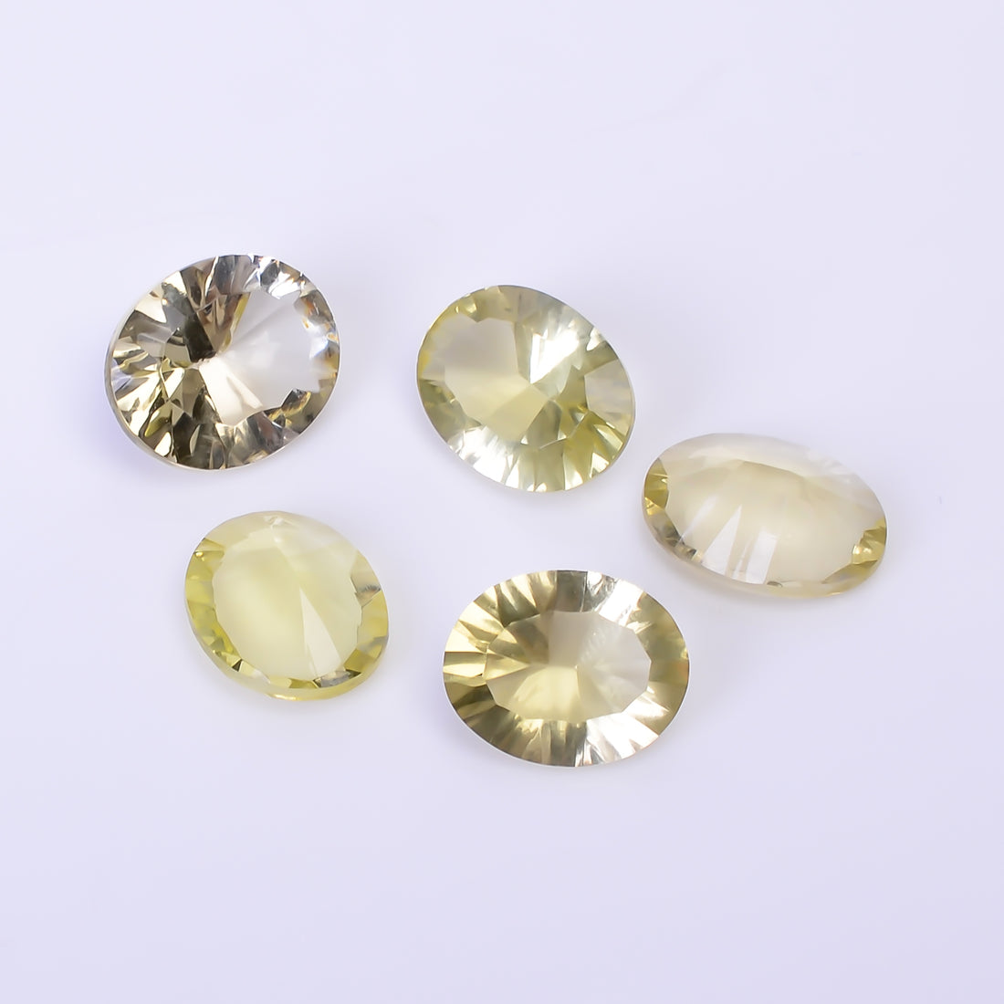Natural Lemon Quartz Oval Shape Cut Stone Loose Gemstone 5 Pcs Lot For Making Jewelry 17.5 Ct. 11X9 12X10 mm Y-10448