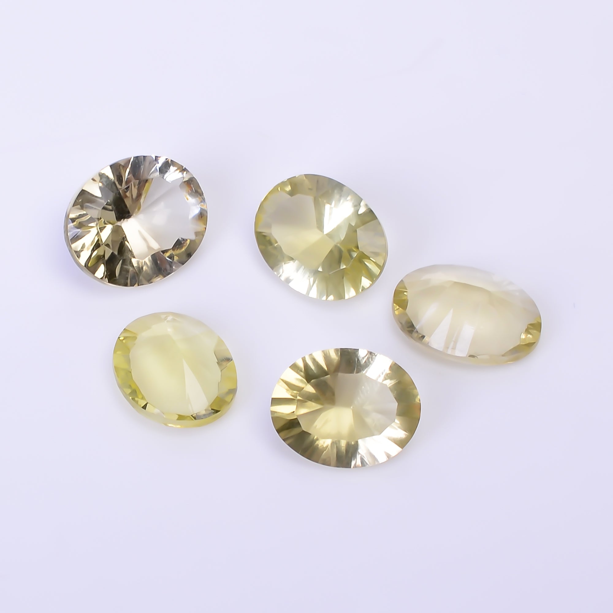Natural Lemon Quartz Oval Shape Cut Stone Loose Gemstone 5 Pcs Lot For Making Jewelry 17.5 Ct. 11X9 12X10 mm Y-10448