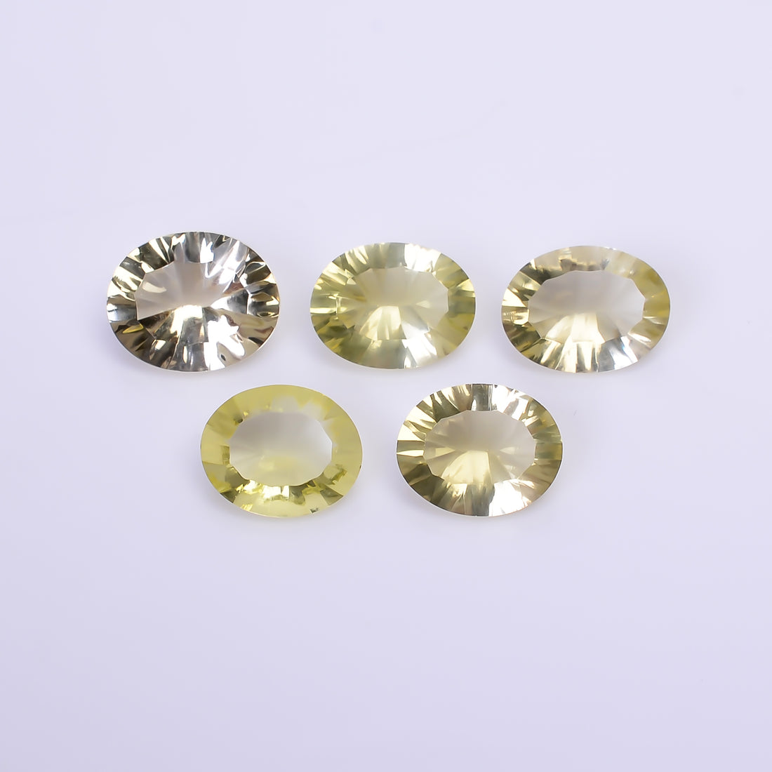 Natural Lemon Quartz Oval Shape Cut Stone Loose Gemstone 5 Pcs Lot For Making Jewelry 17.5 Ct. 11X9 12X10 mm Y-10448