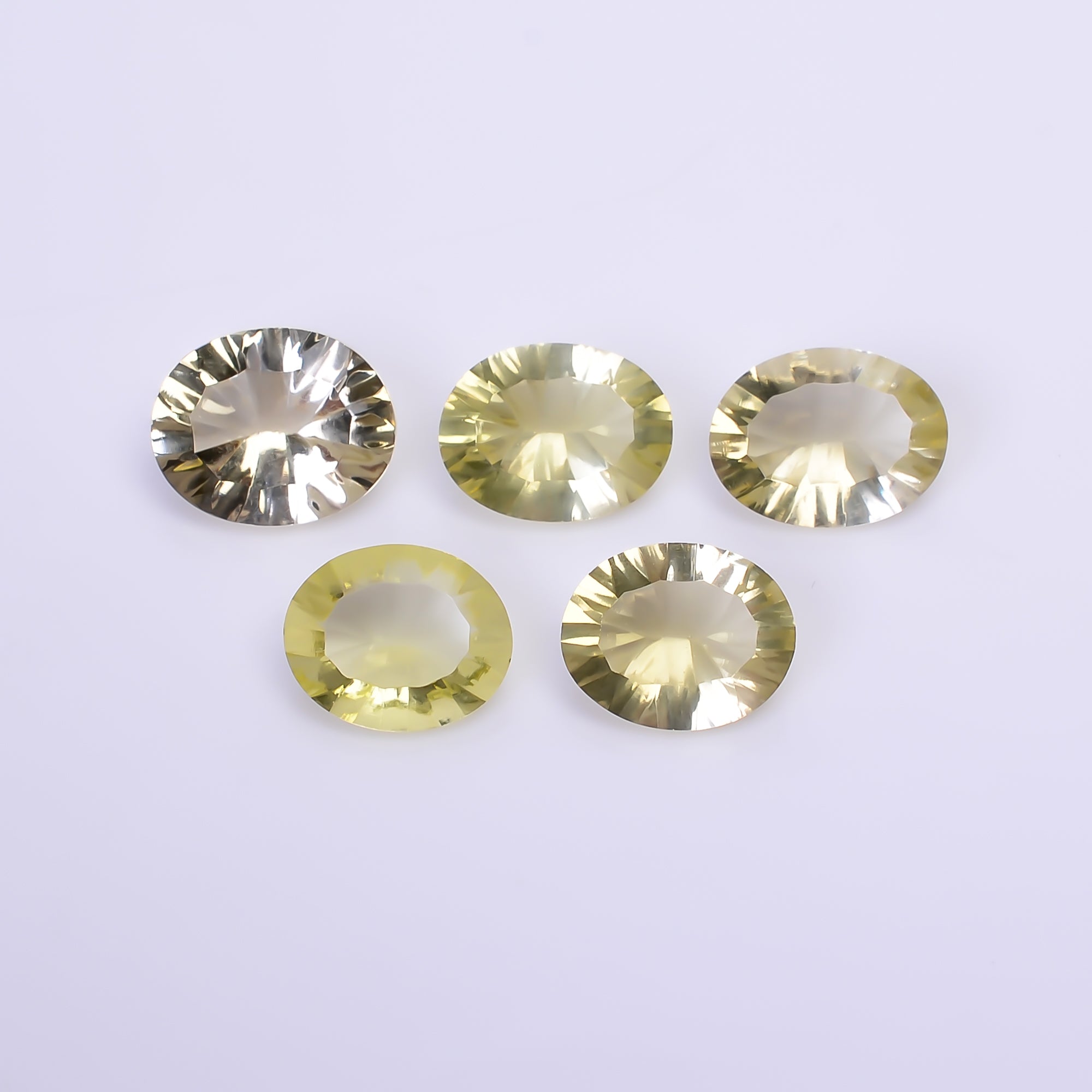 Natural Lemon Quartz Oval Shape Cut Stone Loose Gemstone 5 Pcs Lot For Making Jewelry 17.5 Ct. 11X9 12X10 mm Y-10448