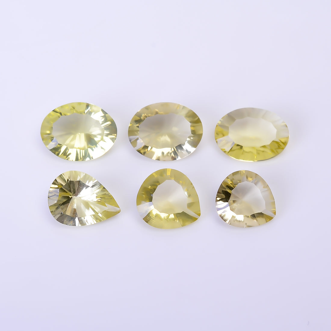 Natural Lemon Quartz Mix Shape Cut Stone Loose Gemstone 6 Pcs Lot For Making Jewelry 24.5 Ct. 11X10 14X11 mm Y-10449