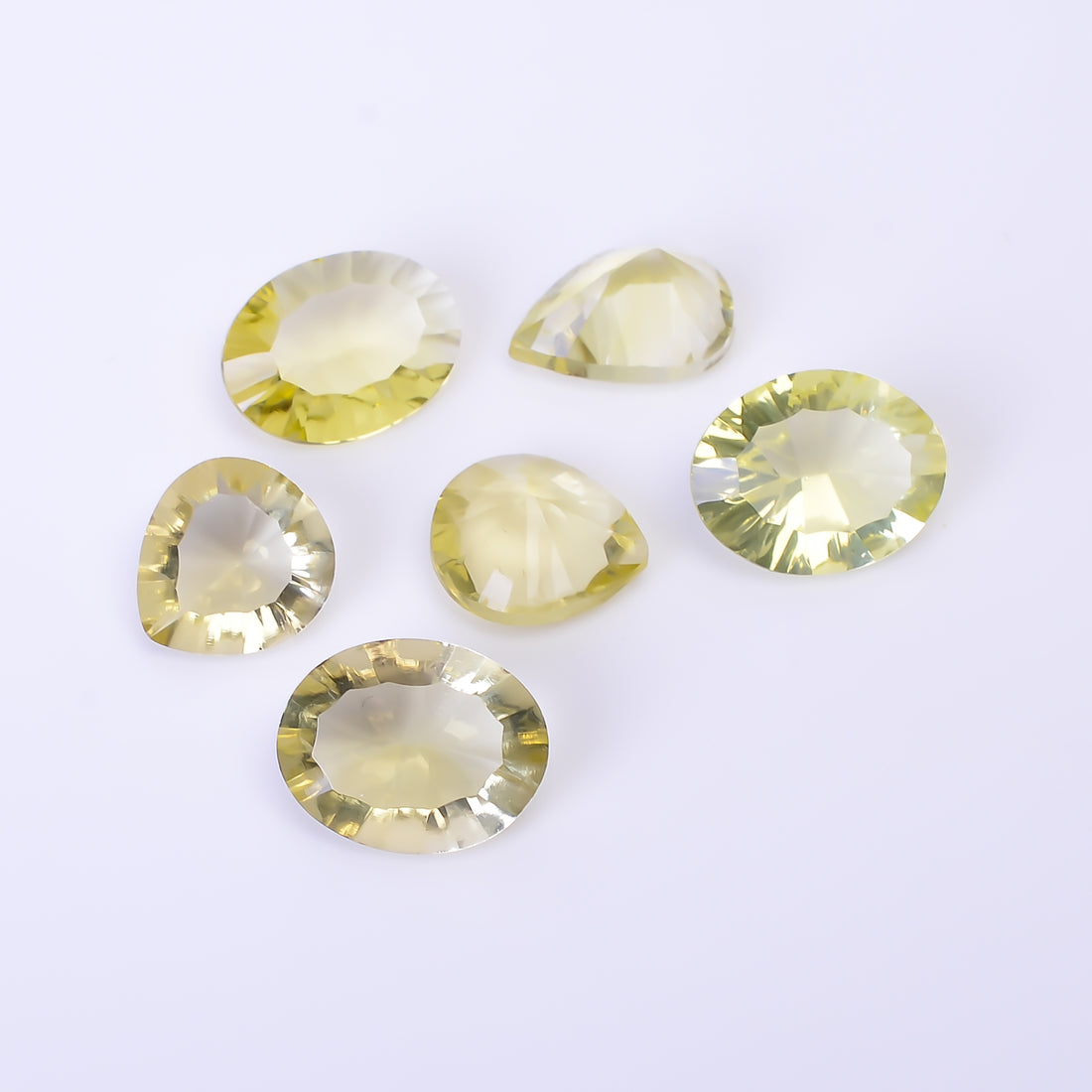 Natural Lemon Quartz Mix Shape Cut Stone Loose Gemstone 6 Pcs Lot For Making Jewelry 24.5 Ct. 11X10 14X11 mm Y-10449