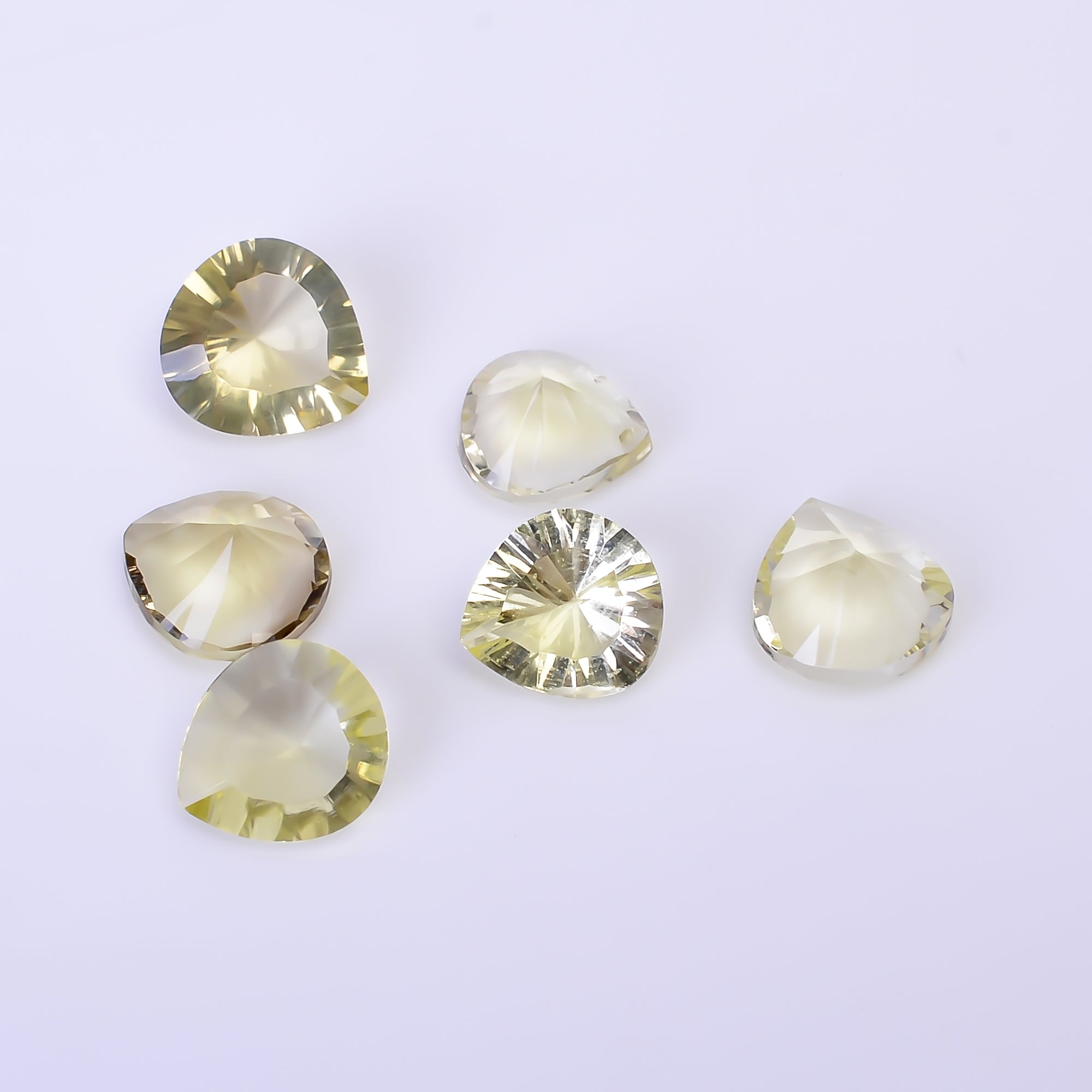 Natural Lemon Quartz Heart Shape Cut Stone Loose Gemstone 6 Pcs Lot For Making Jewelry 16 Ct. 9X9 10X10 mm Y-10450