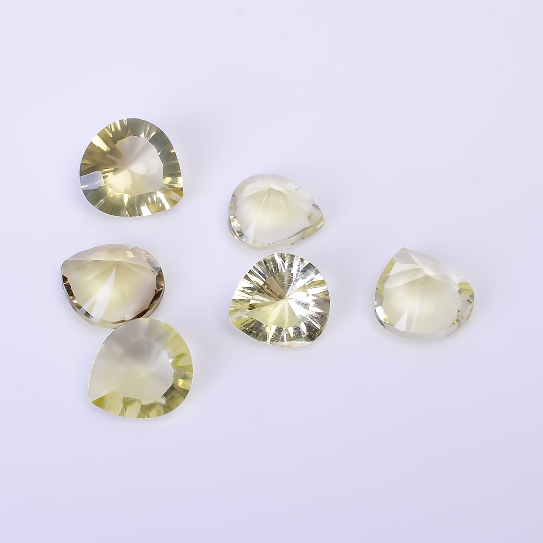 Natural Lemon Quartz Heart Shape Cut Stone Loose Gemstone 6 Pcs Lot For Making Jewelry 16 Ct. 9X9 10X10 mm Y-10450