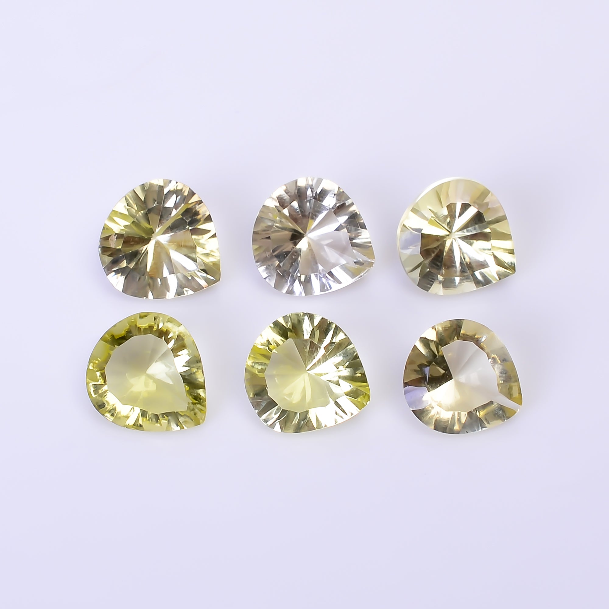 Natural Lemon Quartz Heart Shape Cut Stone Loose Gemstone 6 Pcs Lot For Making Jewelry 14 Ct. 9X8 9X9 mm Y-10451