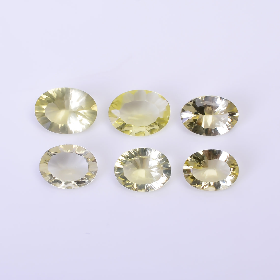 Natural Lemon Quartz Oval Shape Cut Stone Loose Gemstone 6 Pcs Lot For Making Jewelry 12 Ct. 9X6 10X8 mm Y-10453