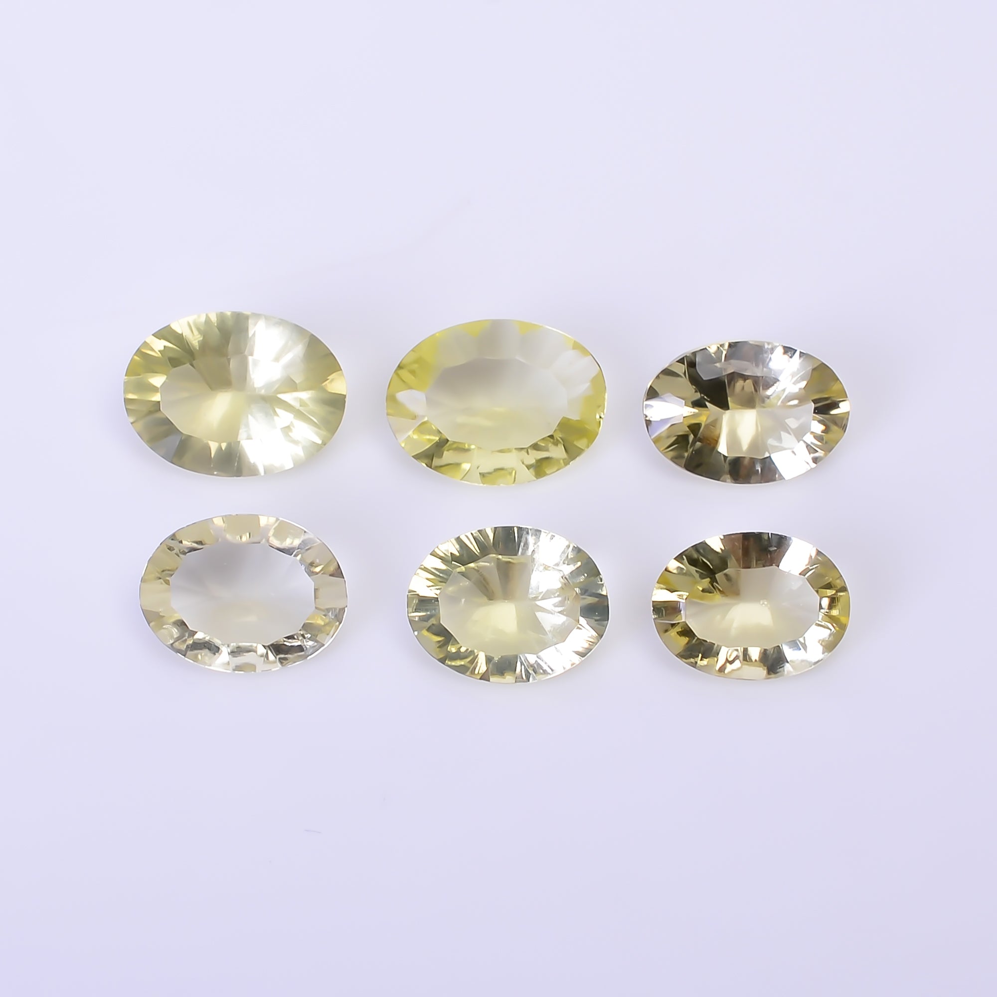Natural Lemon Quartz Oval Shape Cut Stone Loose Gemstone 6 Pcs Lot For Making Jewelry 12 Ct. 9X6 10X8 mm Y-10453