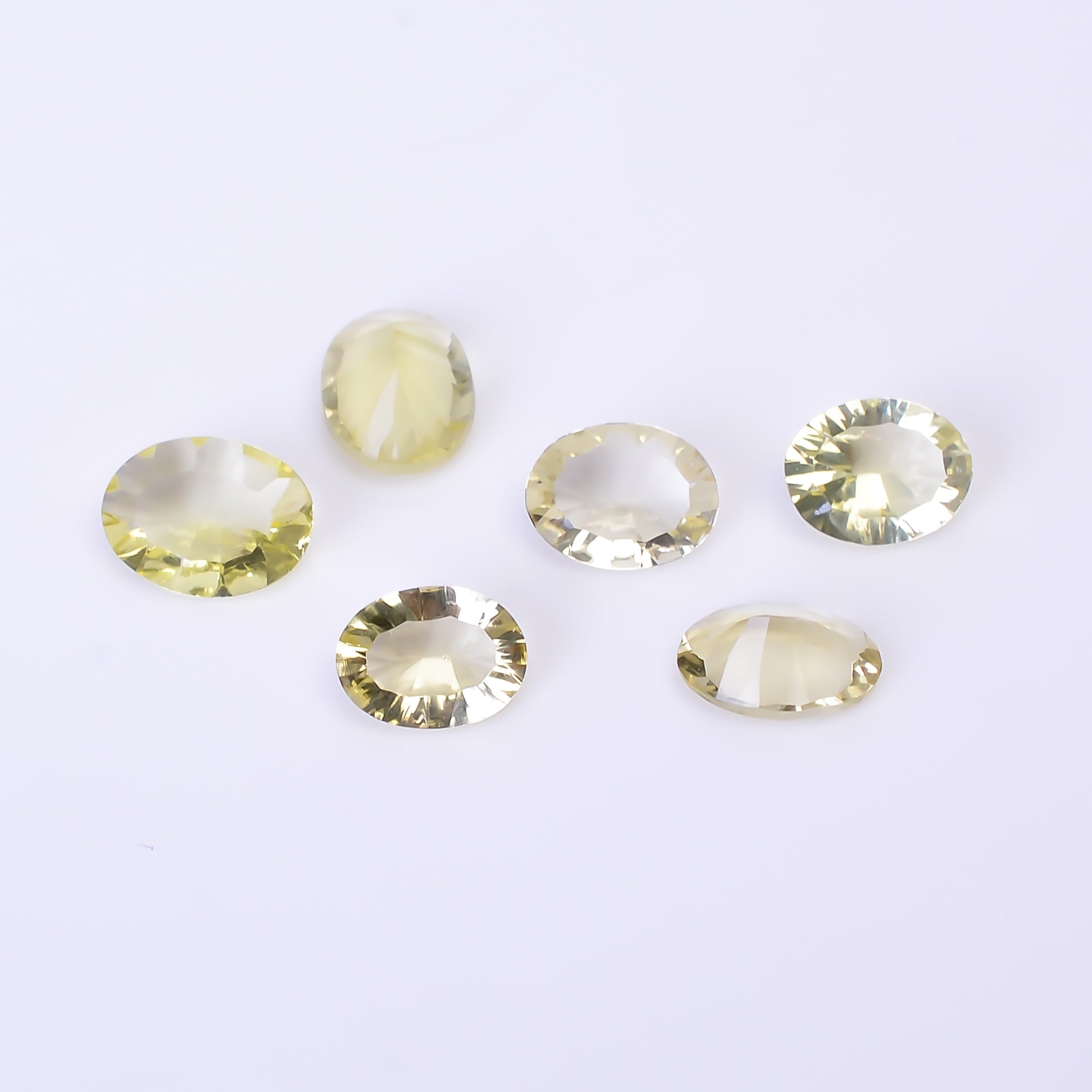 Natural Lemon Quartz Oval Shape Cut Stone Loose Gemstone 6 Pcs Lot For Making Jewelry 12 Ct. 9X6 10X8 mm Y-10453