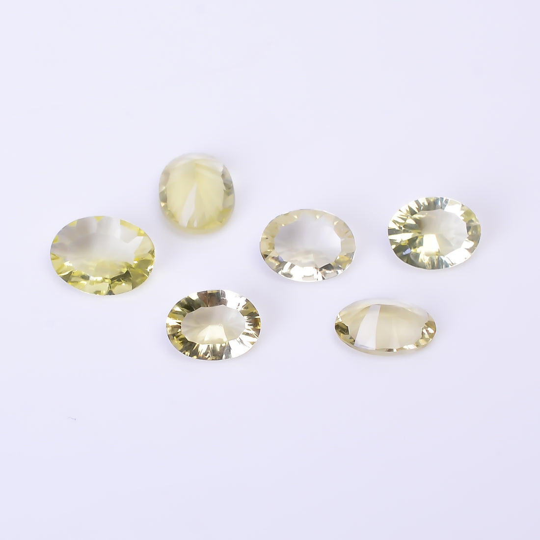 Natural Lemon Quartz Oval Shape Cut Stone Loose Gemstone 6 Pcs Lot For Making Jewelry 12 Ct. 9X6 10X8 mm Y-10453