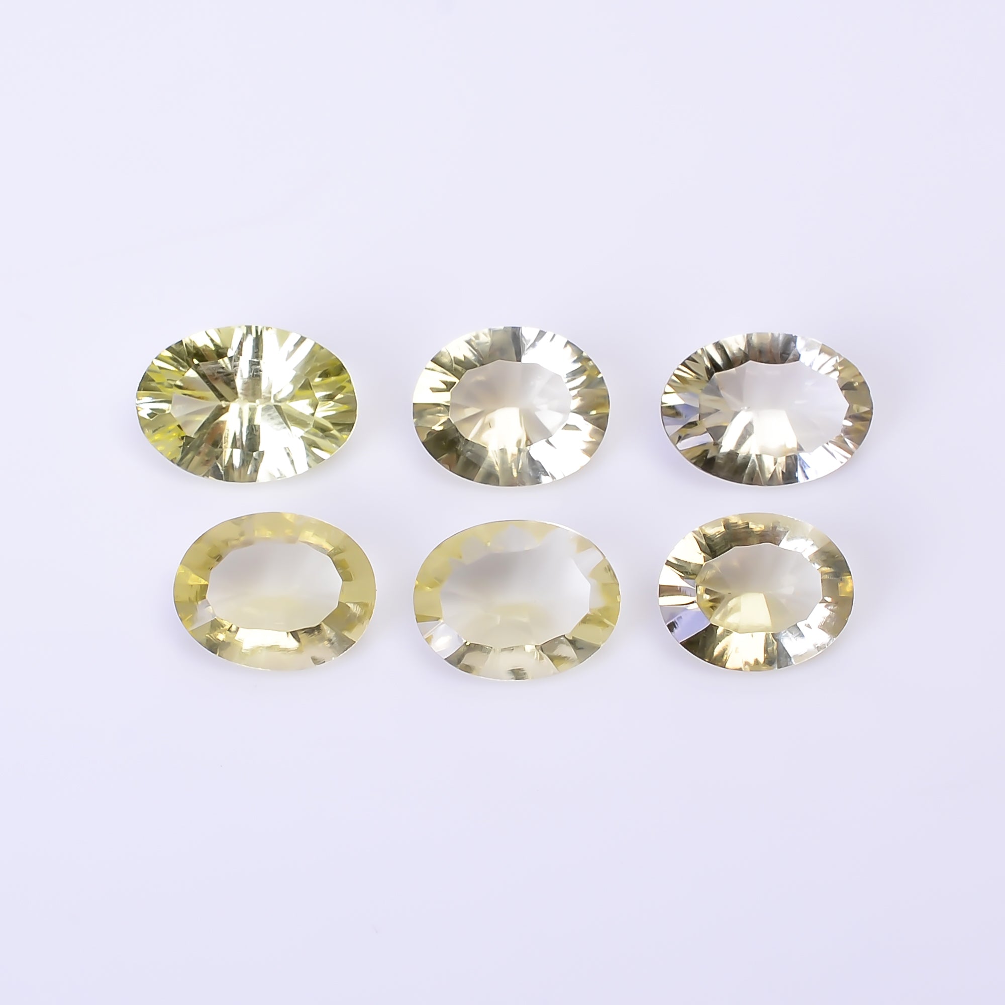 Natural Lemon Quartz Oval Shape Cut Stone Loose Gemstone 6 Pcs Lot For Making Jewelry 14 Ct. 10X8 11X8 mm Y-10455