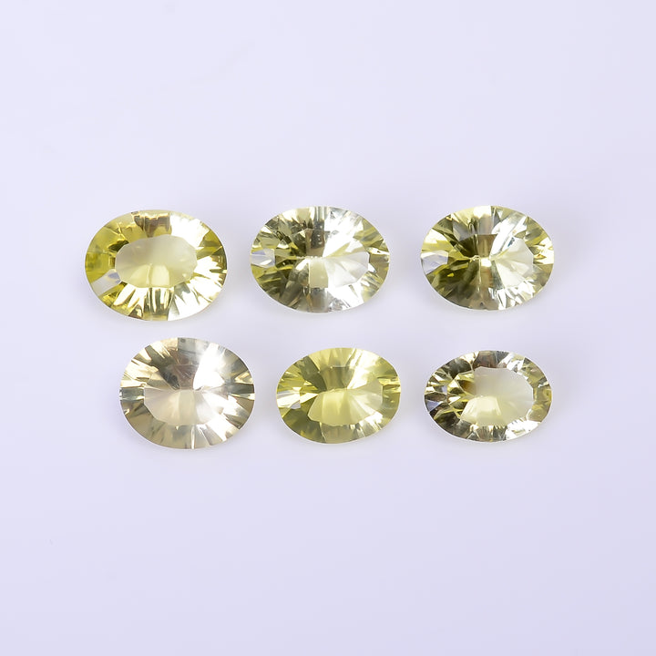 Natural Lemon Quartz Oval Shape Cut Stone Loose Gemstone 6 Pcs Lot For Making Jewelry 12 Ct. 8X6 10X8 mm Y-10456
