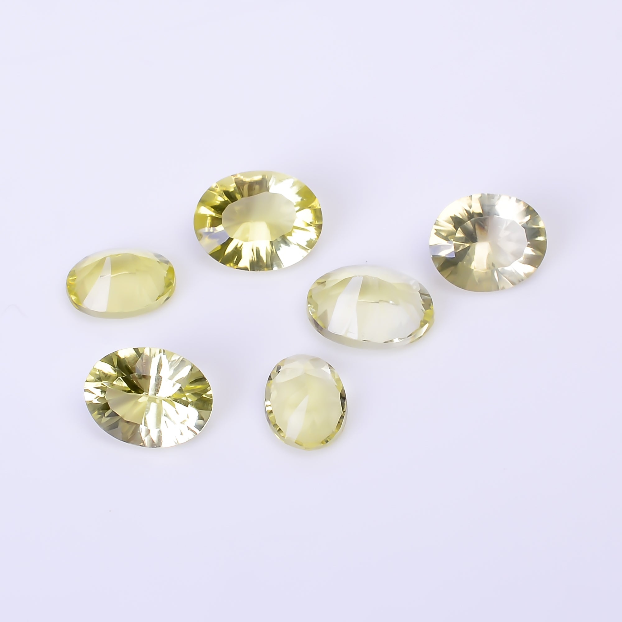 Natural Lemon Quartz Oval Shape Cut Stone Loose Gemstone 6 Pcs Lot For Making Jewelry 12 Ct. 8X6 10X8 mm Y-10456