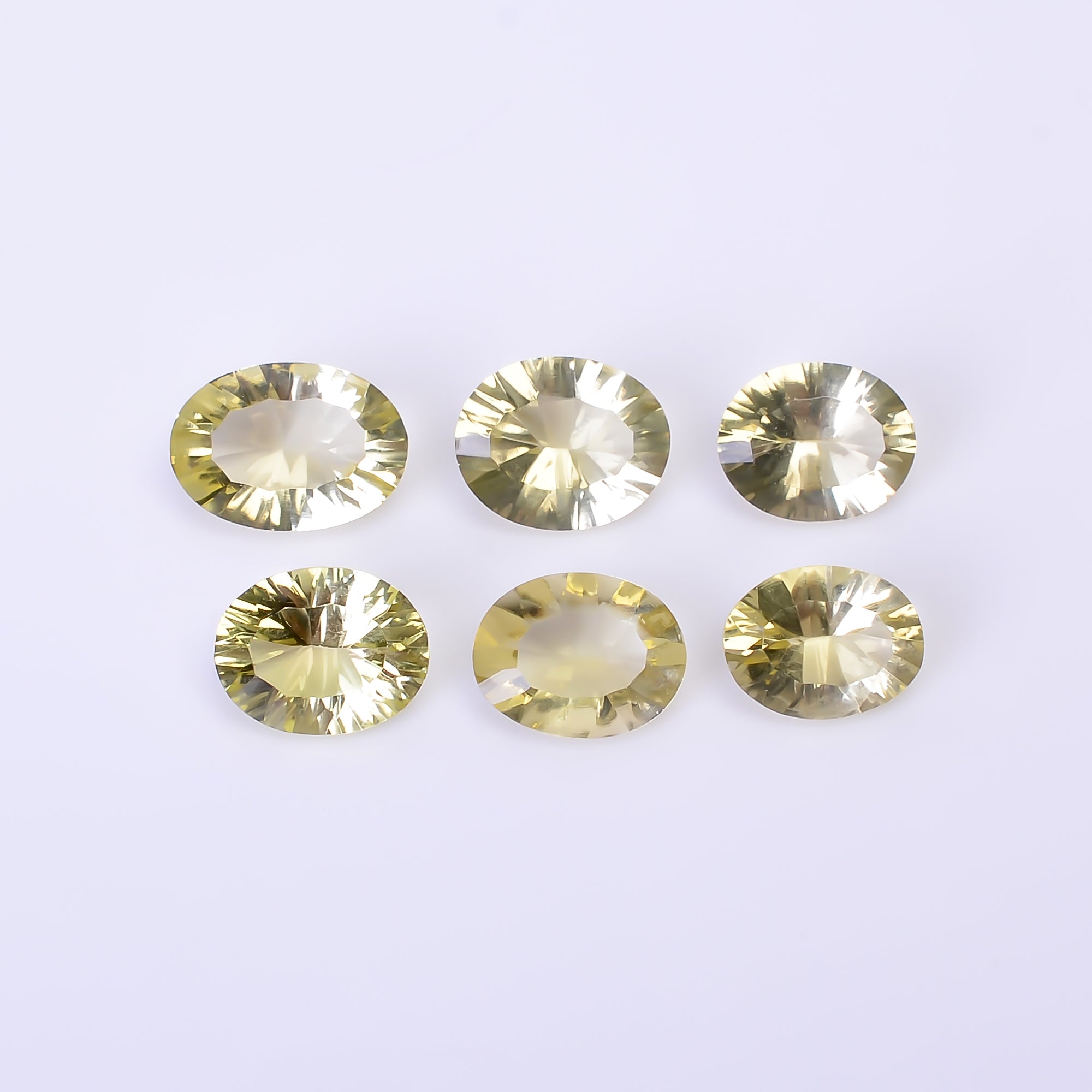 Natural Lemon Quartz Oval Shape Cut Stone Loose Gemstone 6 Pcs Lot For Making Jewelry 16 Ct. 9X7 12X8 mm Y-10457