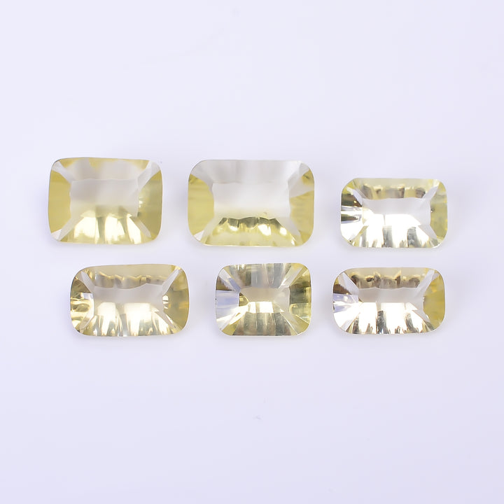 Natural Lemon Quartz Radiant Shape Cut Stone Loose Gemstone 6 Pcs Lot For Making Jewelry 15 Ct. 9X6 12X9 mm Y-10458