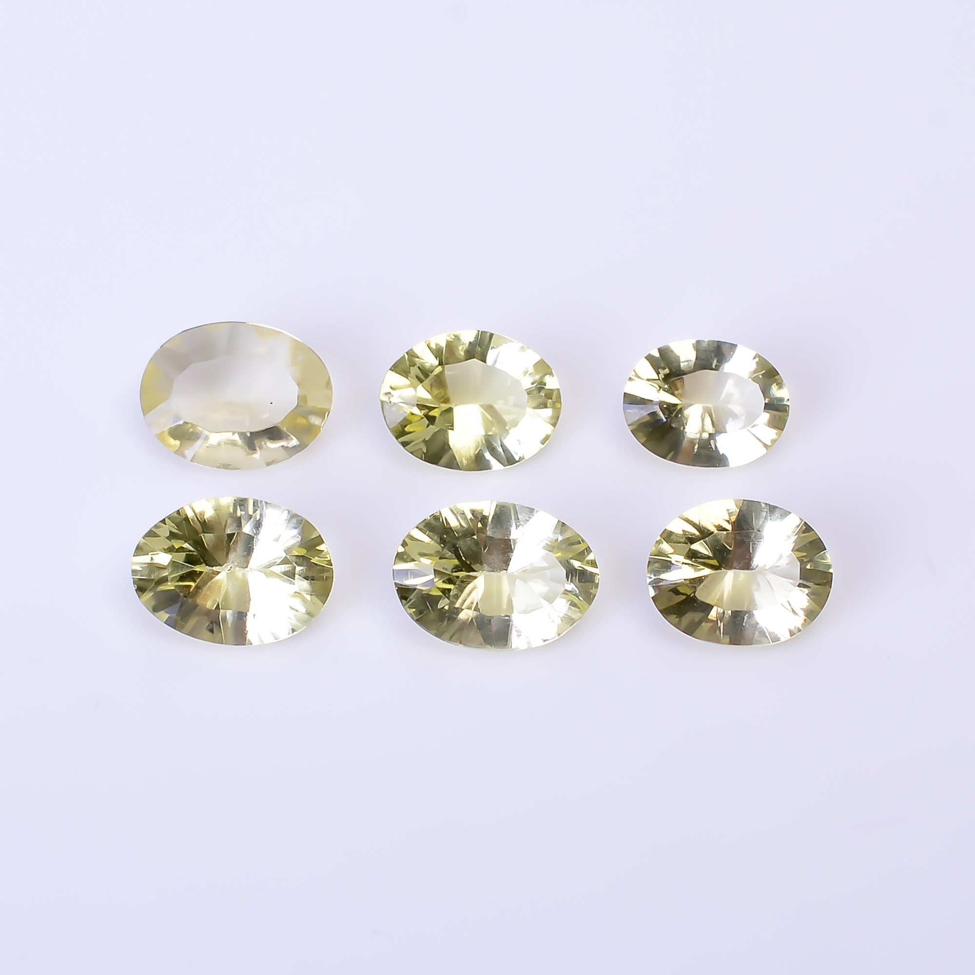 Natural Lemon Quartz Oval Shape Cut Stone Loose Gemstone 6 Pcs Lot For Making Jewelry 8.5 Ct. 7X6 9X6 mm Y-10459