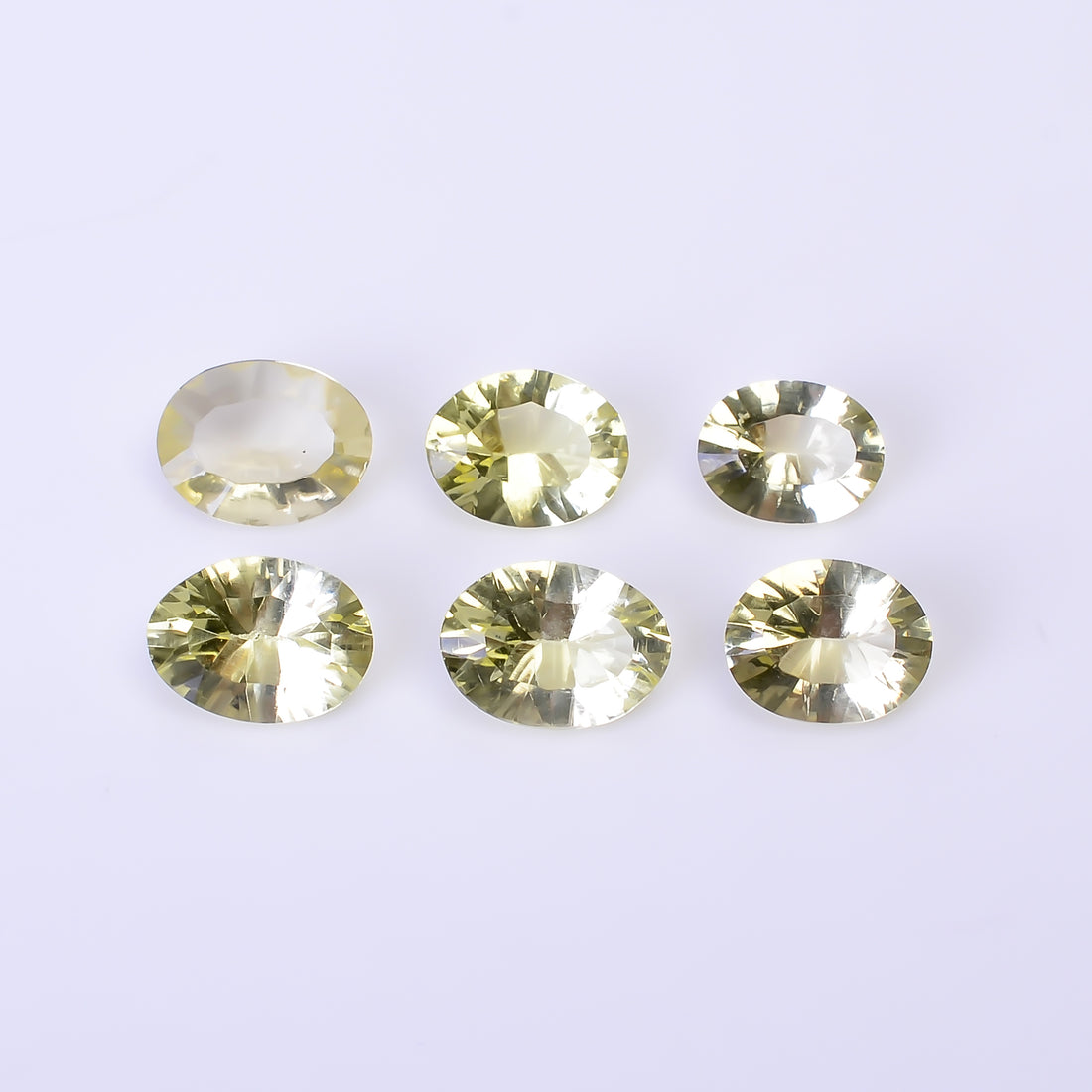Natural Lemon Quartz Oval Shape Cut Stone Loose Gemstone 6 Pcs Lot For Making Jewelry 8.5 Ct. 7X6 9X6 mm Y-10459