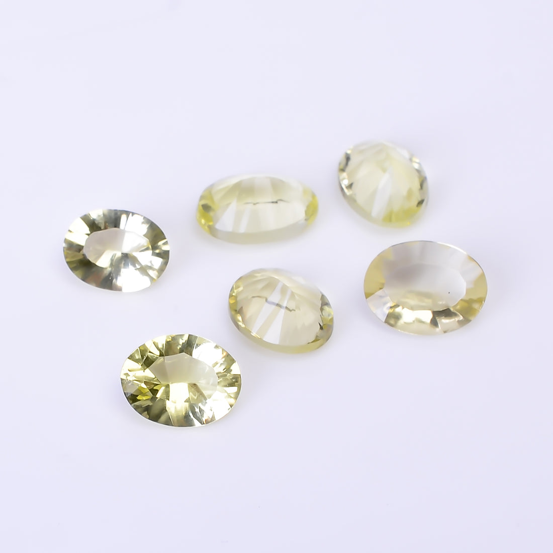 Natural Lemon Quartz Oval Shape Cut Stone Loose Gemstone 6 Pcs Lot For Making Jewelry 8.5 Ct. 7X6 9X6 mm Y-10459