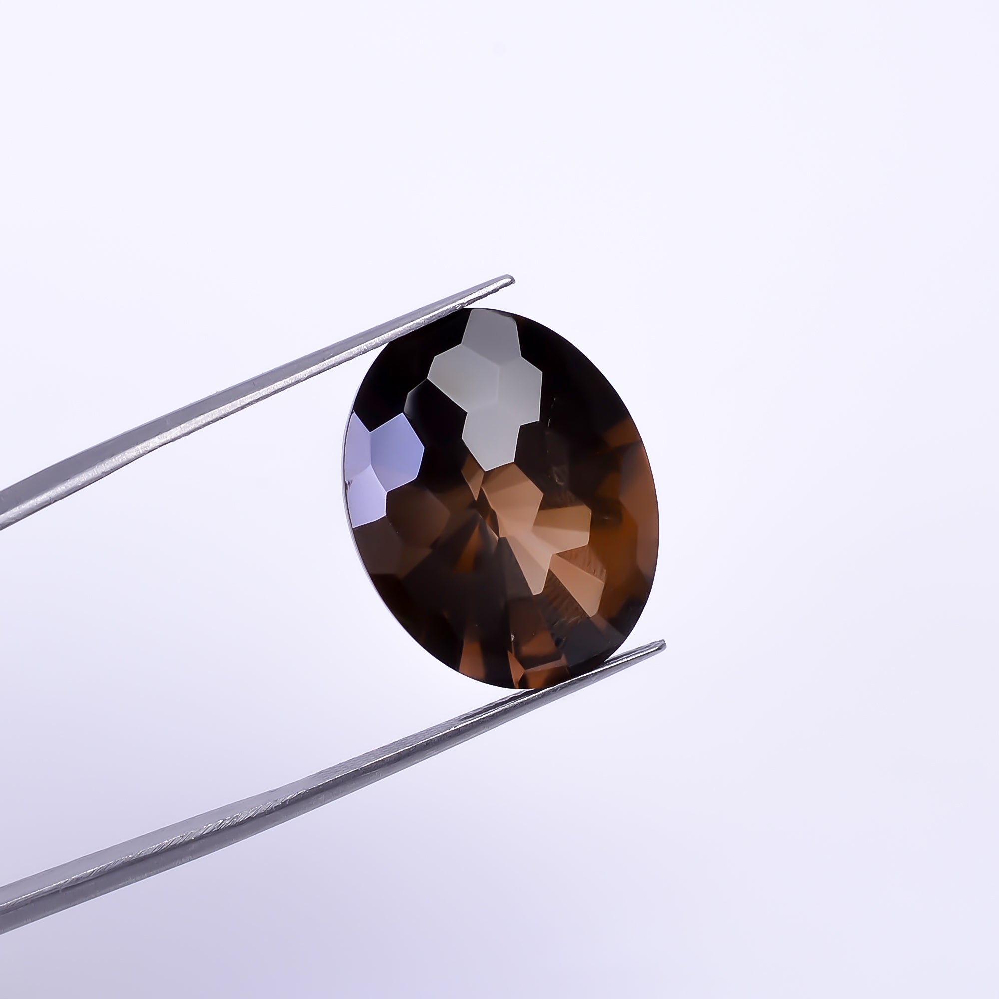 Natural Smoky Quartz Oval Shape Faceted Loose Gemstone For Making Jewelry 19 Ct. 21X16X11 mm Y-10460