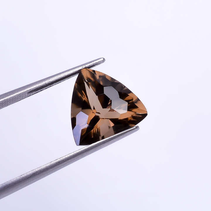 Natural Smoky Quartz Triangle Shape Faceted Loose Gemstone For Making Jewelry 4 Ct. 11X11X7 mm Y-10466
