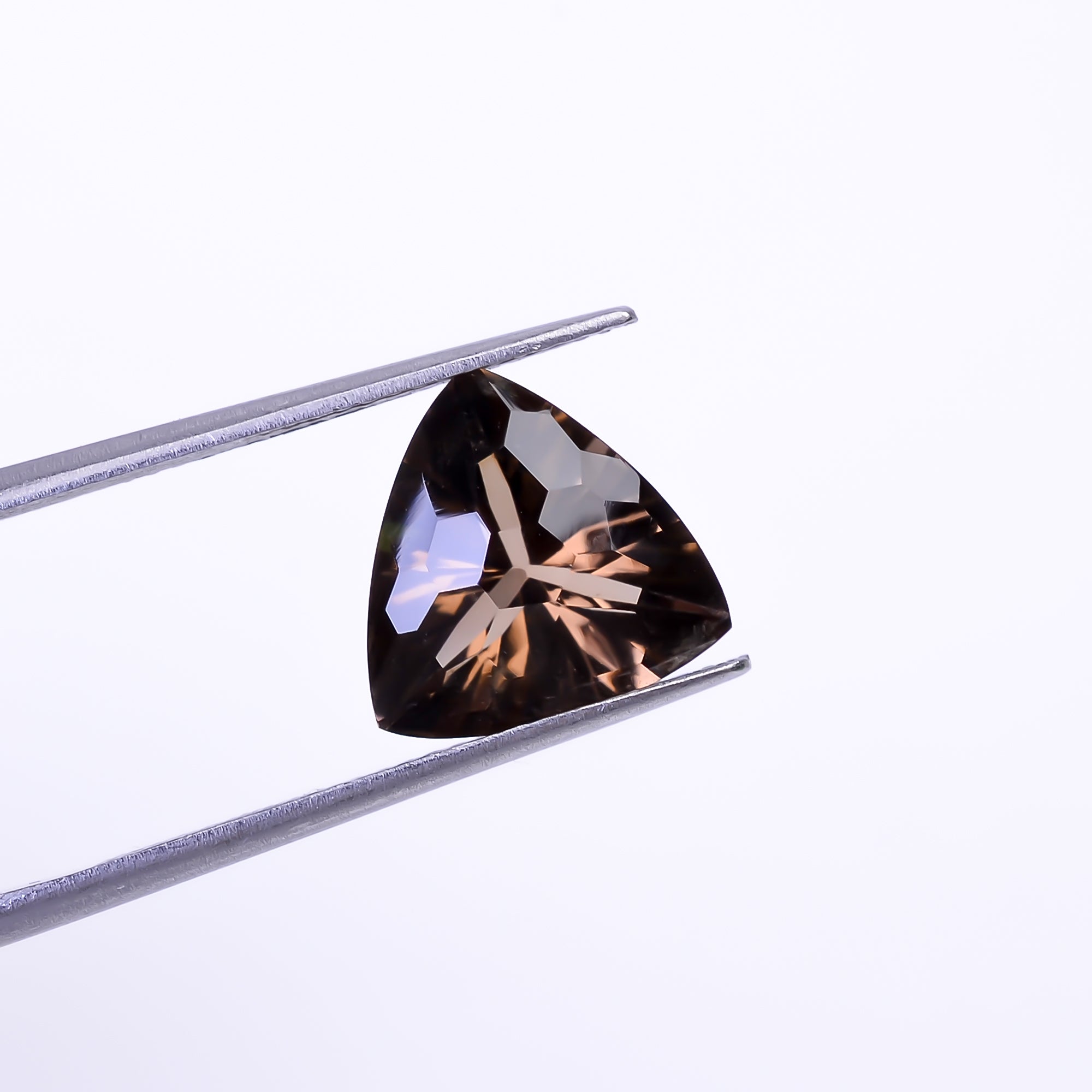 Natural Smoky Quartz Triangle Shape Faceted Loose Gemstone For Making Jewelry 3.5 Ct. 11X11X7 mm Y-10468