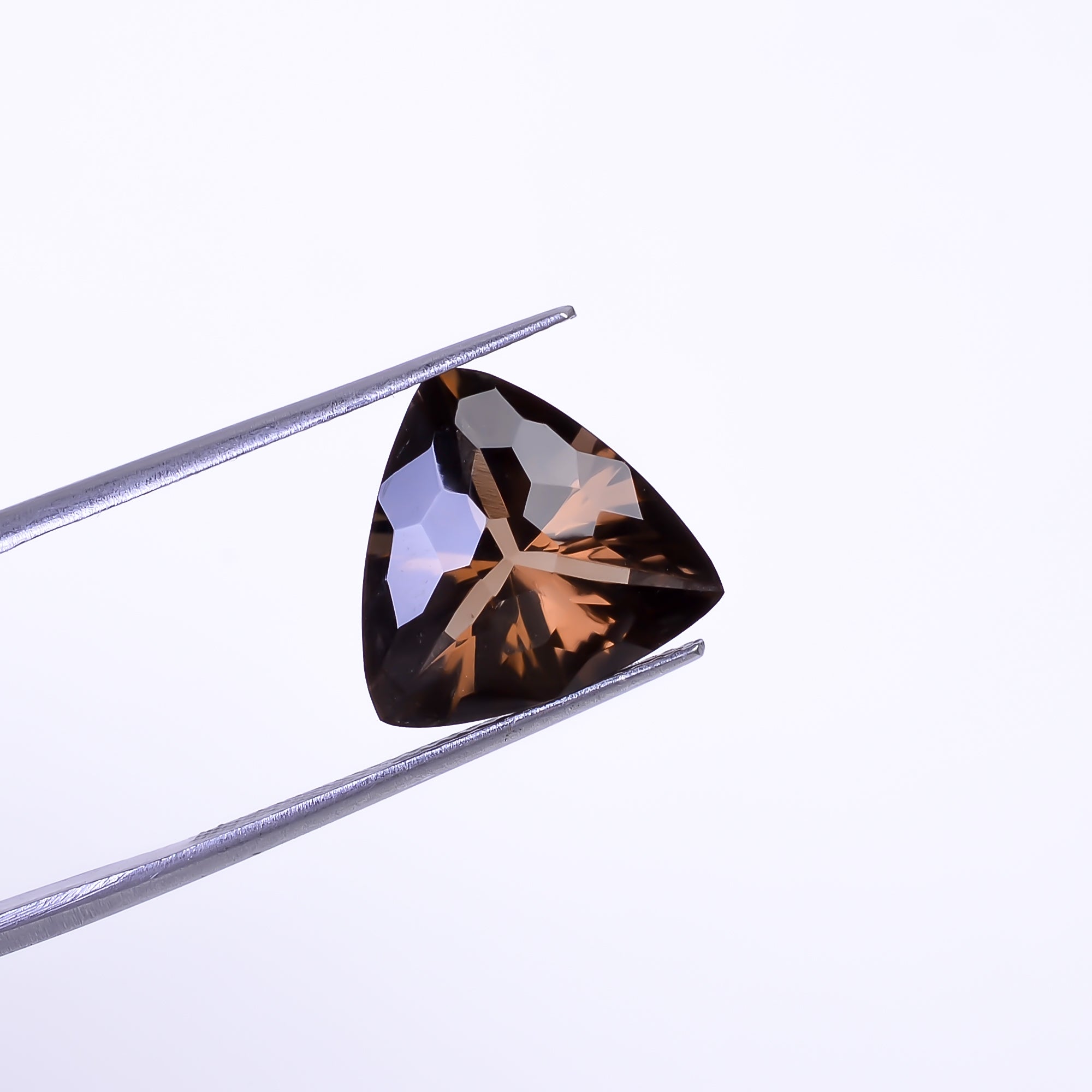 Natural Smoky Quartz Triangle Shape Faceted Loose Gemstone For Making Jewelry 6.5 Ct. 13X13X8 mm Y-10470