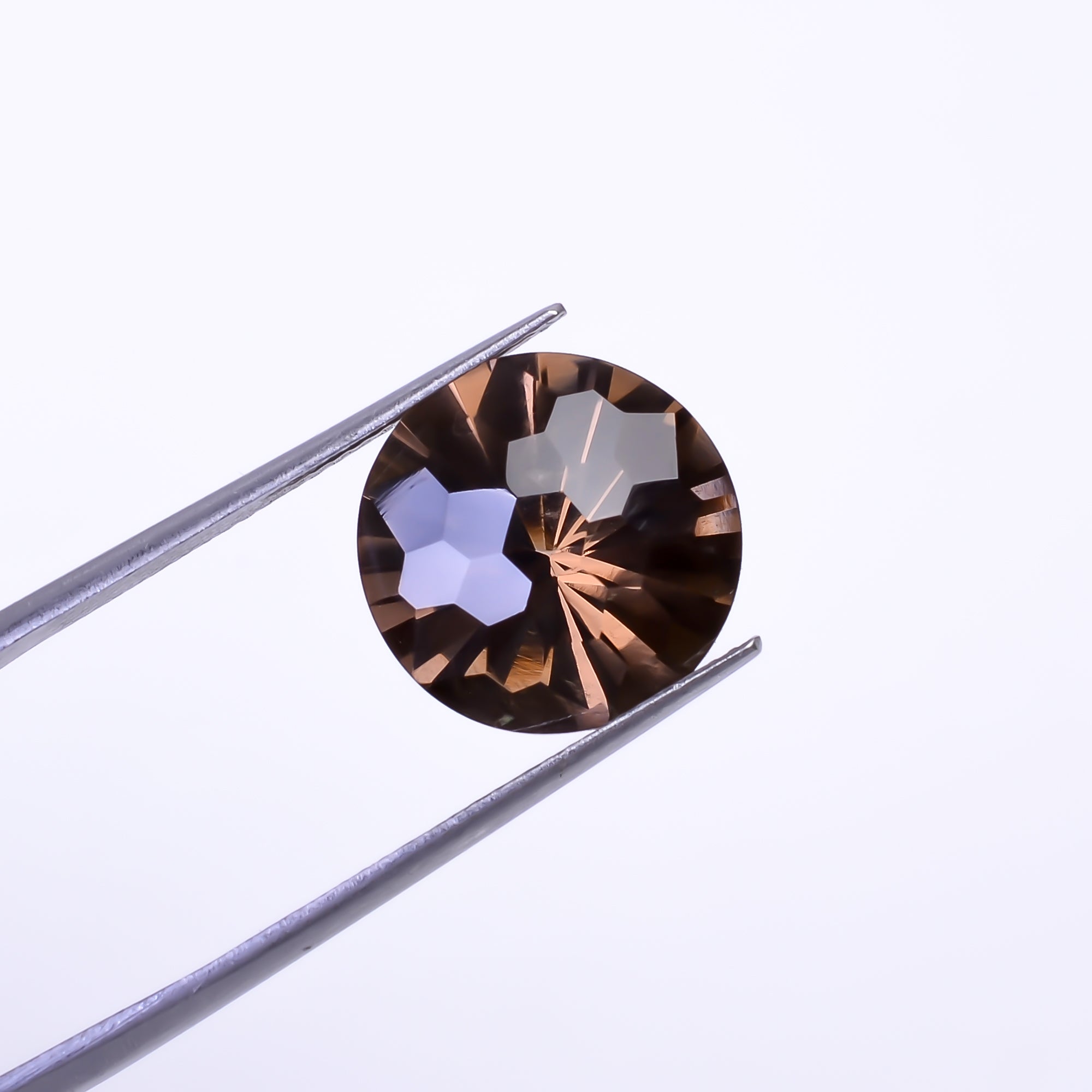 Natural Smoky Quartz Round Shape Faceted Loose Gemstone For Making Jewelry 6.5 Ct. 13X13X8 mm Y-10472