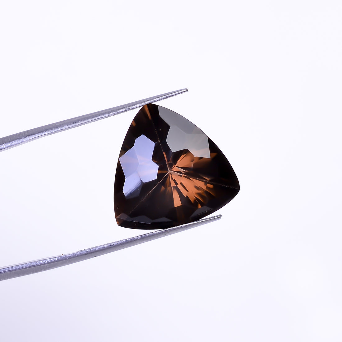 Natural Smoky Quartz Trillion Shape Faceted Loose Gemstone For Making Jewelry 15.5 Ct. 17X17X11 mm Y-10473