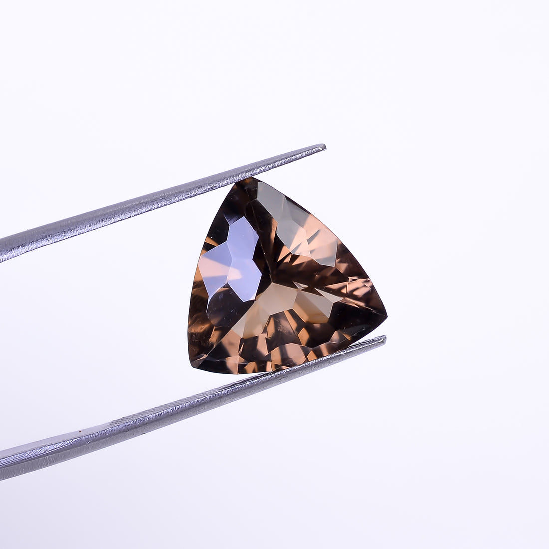 Natural Smoky Quartz Trillion Shape Faceted Loose Gemstone For Making Jewelry 7.5 Ct. 14X14X8 mm Y-10477