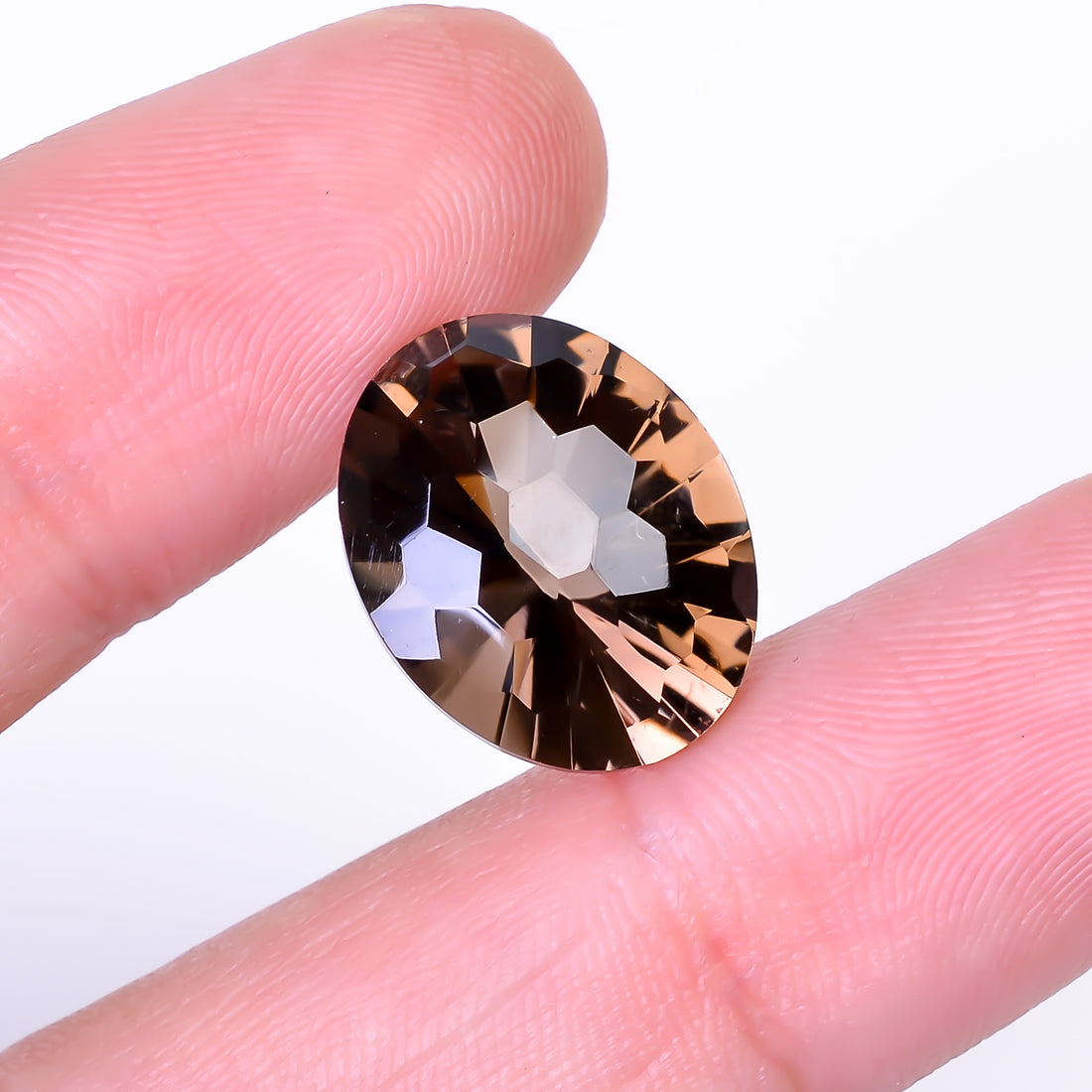 Natural Smoky Quartz Oval Shape Faceted Loose Gemstone For Making Jewelry 10 Ct. 16X13X9 mm Y-10482