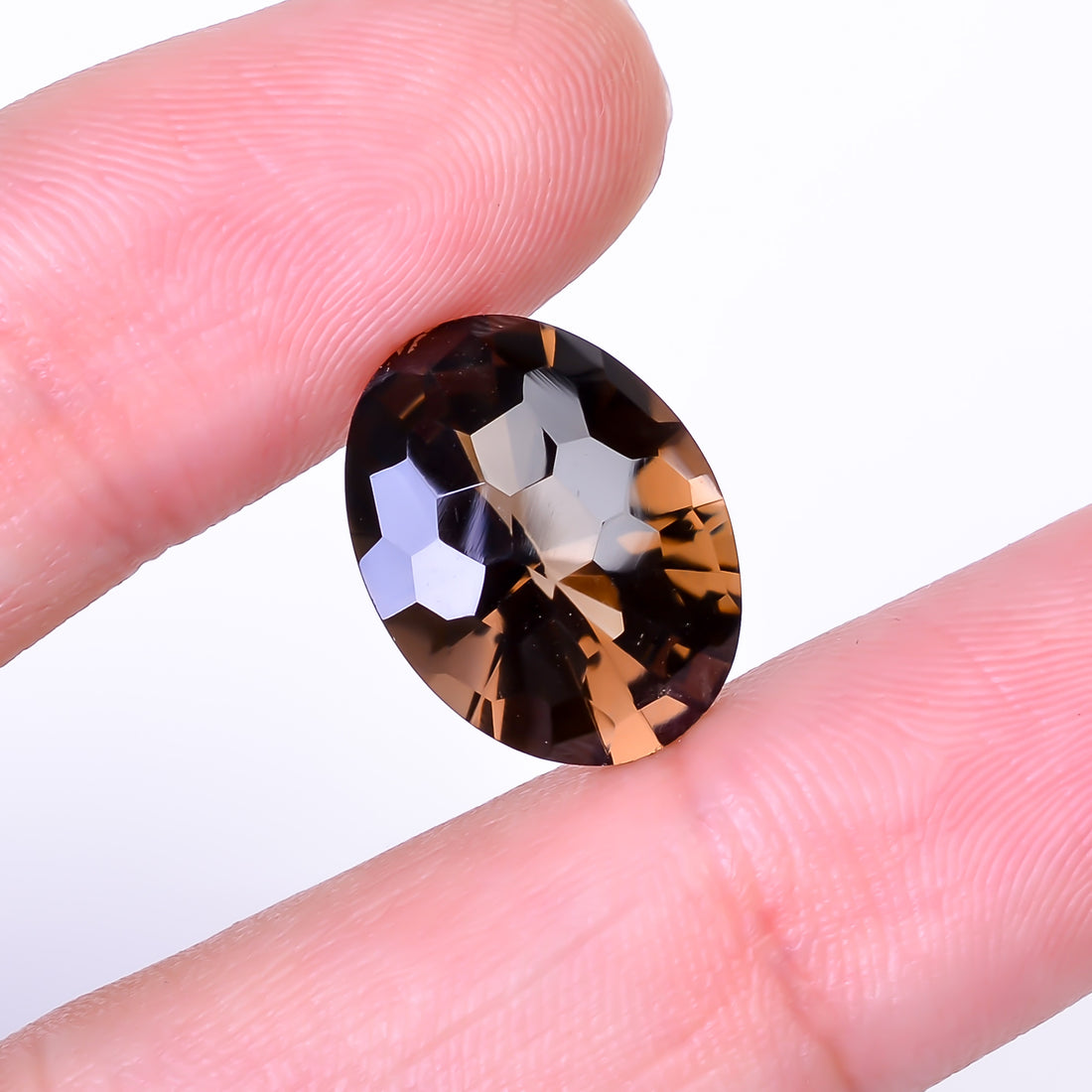 Natural Smoky Quartz Oval Shape Faceted Loose Gemstone For Making Jewelry 9 Ct. 16X12X9 mm Y-10483