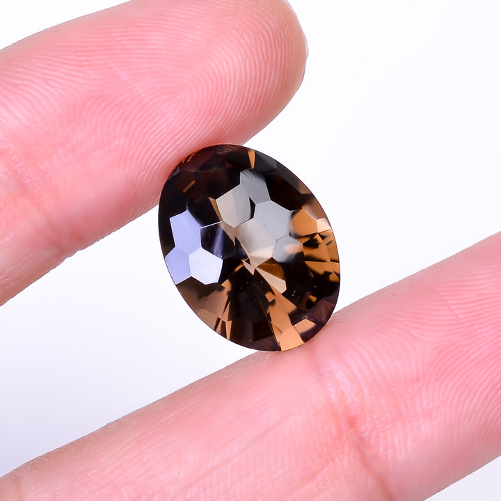 Natural Smoky Quartz Oval Shape Faceted Loose Gemstone For Making Jewelry 9 Ct. 16X12X9 mm Y-10483