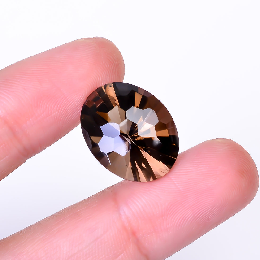 Natural Smoky Quartz Oval Shape Faceted Loose Gemstone For Making Jewelry 15.5 Ct. 19X15X11 mm Y-10484