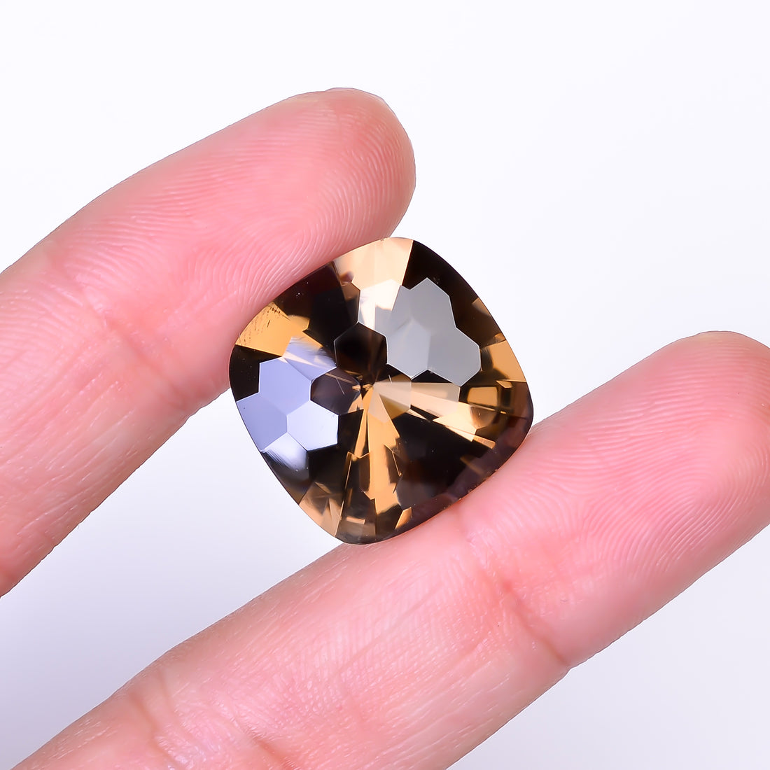 Natural Smoky Quartz Cushion Shape Faceted Loose Gemstone For Making Jewelry 22 Ct. 18X18X12 mm Y-10485