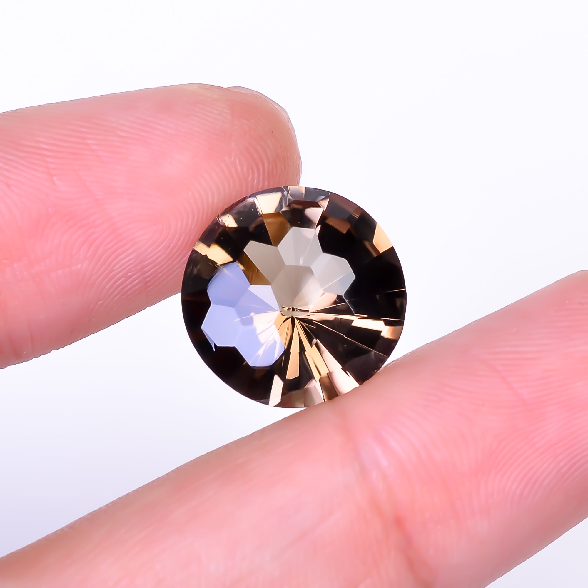 Natural Smoky Quartz Round Shape Faceted Loose Gemstone For Making Jewelry 9 Ct. 14X14X8 mm Y-10486