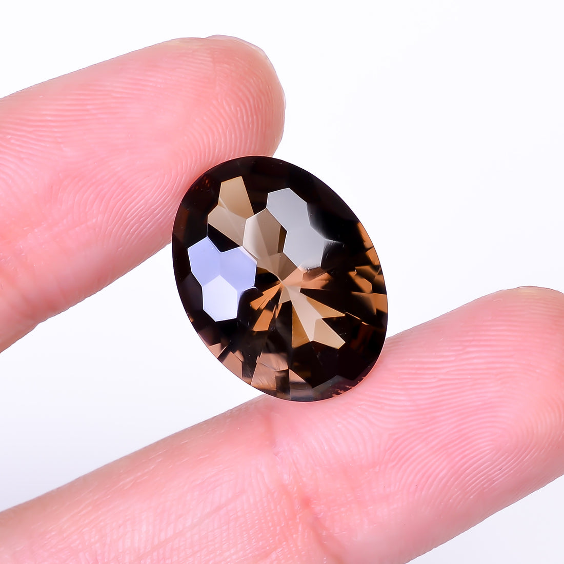 Natural Smoky Quartz Oval Shape Faceted Loose Gemstone For Making Jewelry 12 Ct. 18X14X9 mm Y-10487