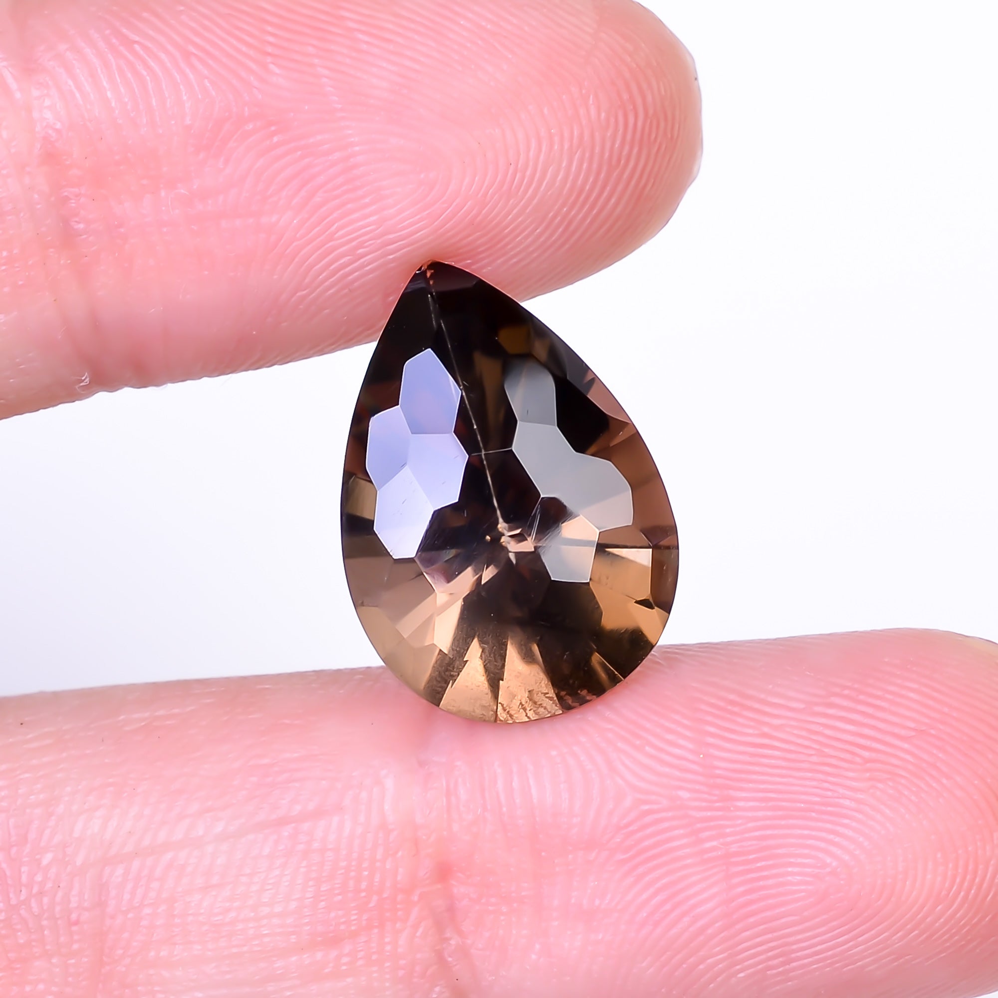 Natural Smoky Quartz Pear Shape Faceted Loose Gemstone For Making Jewelry 9.5 Ct. 17X12X9 mm Y-10492