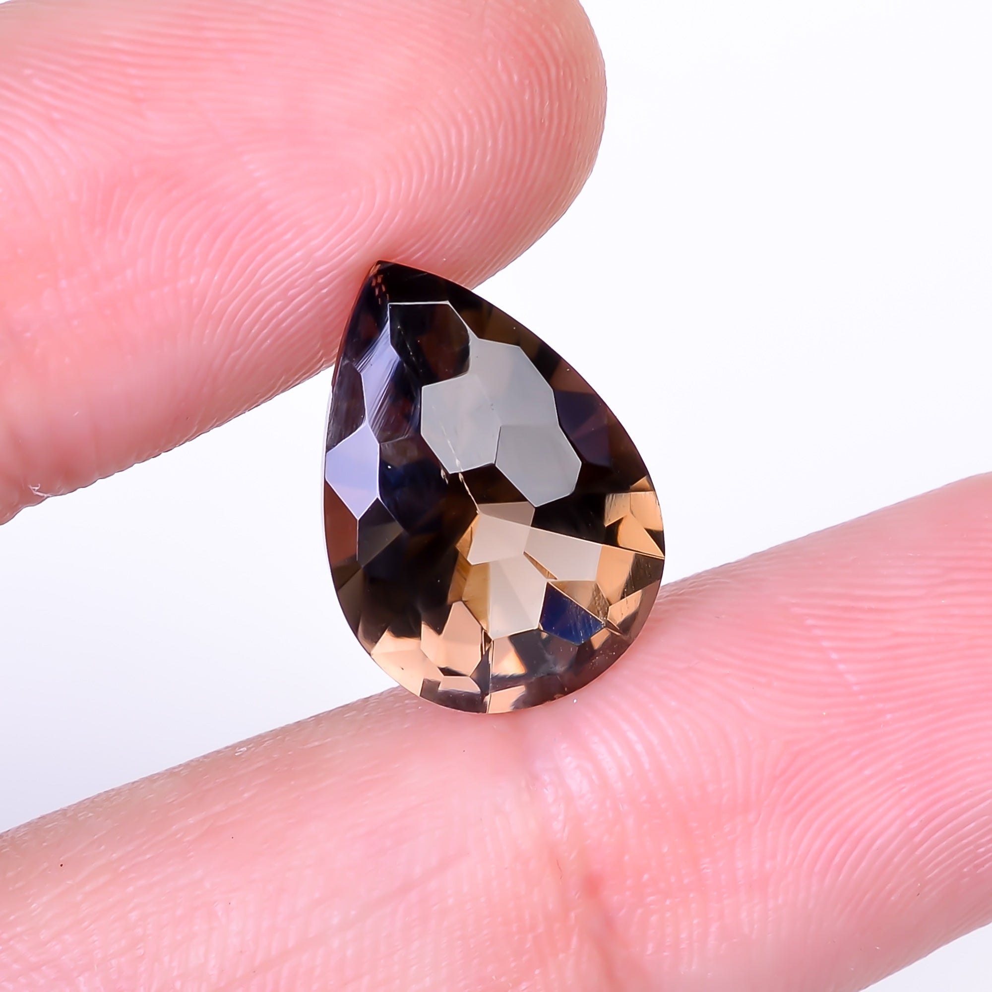 Natural Smoky Quartz Pear Shape Faceted Loose Gemstone For Making Jewelry 6.5 Ct. 16X11X8 mm Y-10493
