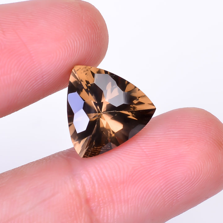 Natural Smoky Quartz Triangle Shape Faceted Loose Gemstone For Making Jewelry 6.5 Ct. 13X13X9 mm Y-10494