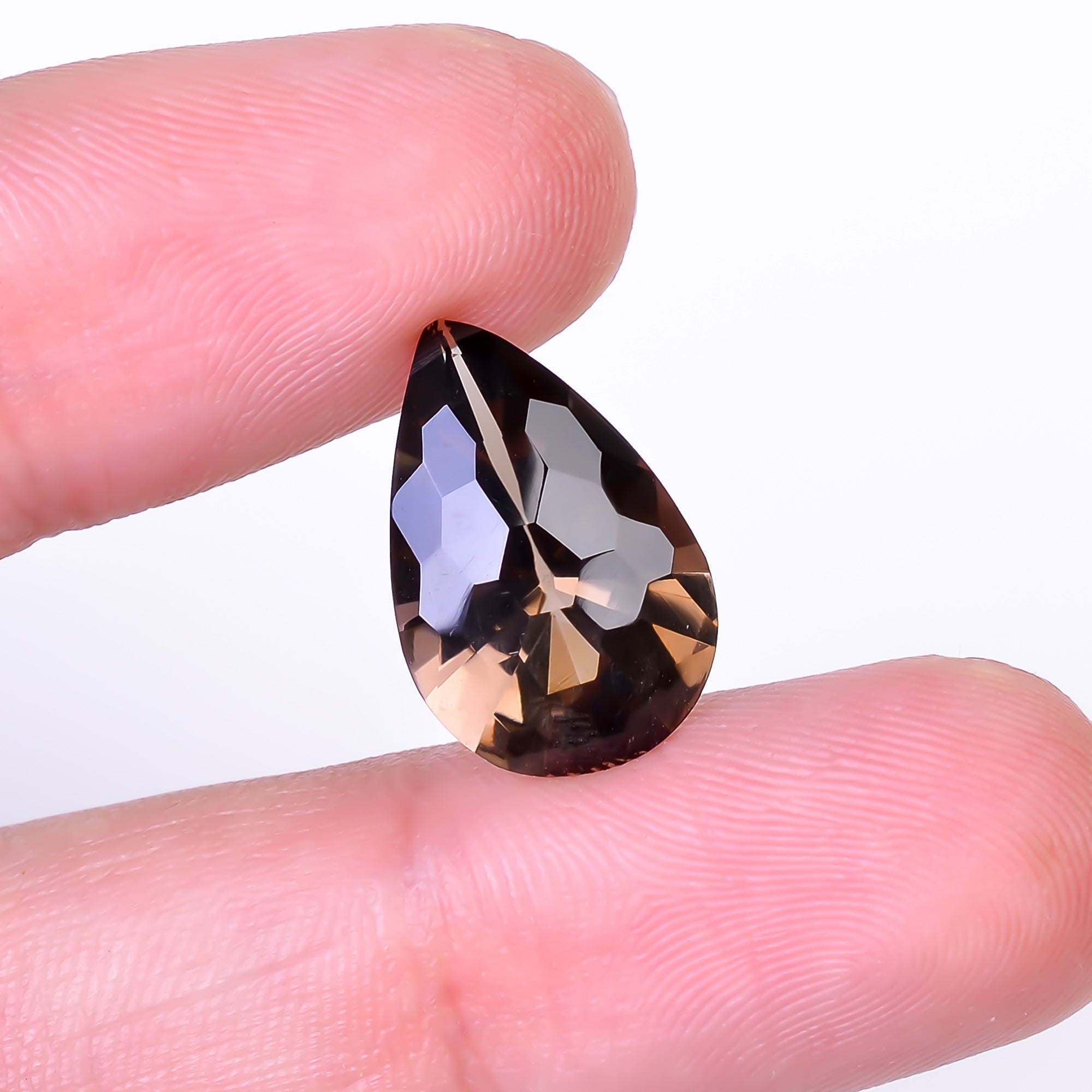 Natural Smoky Quartz Pear Shape Faceted Loose Gemstone For Making Jewelry 6.5 Ct. 17X11X7 mm Y-10497