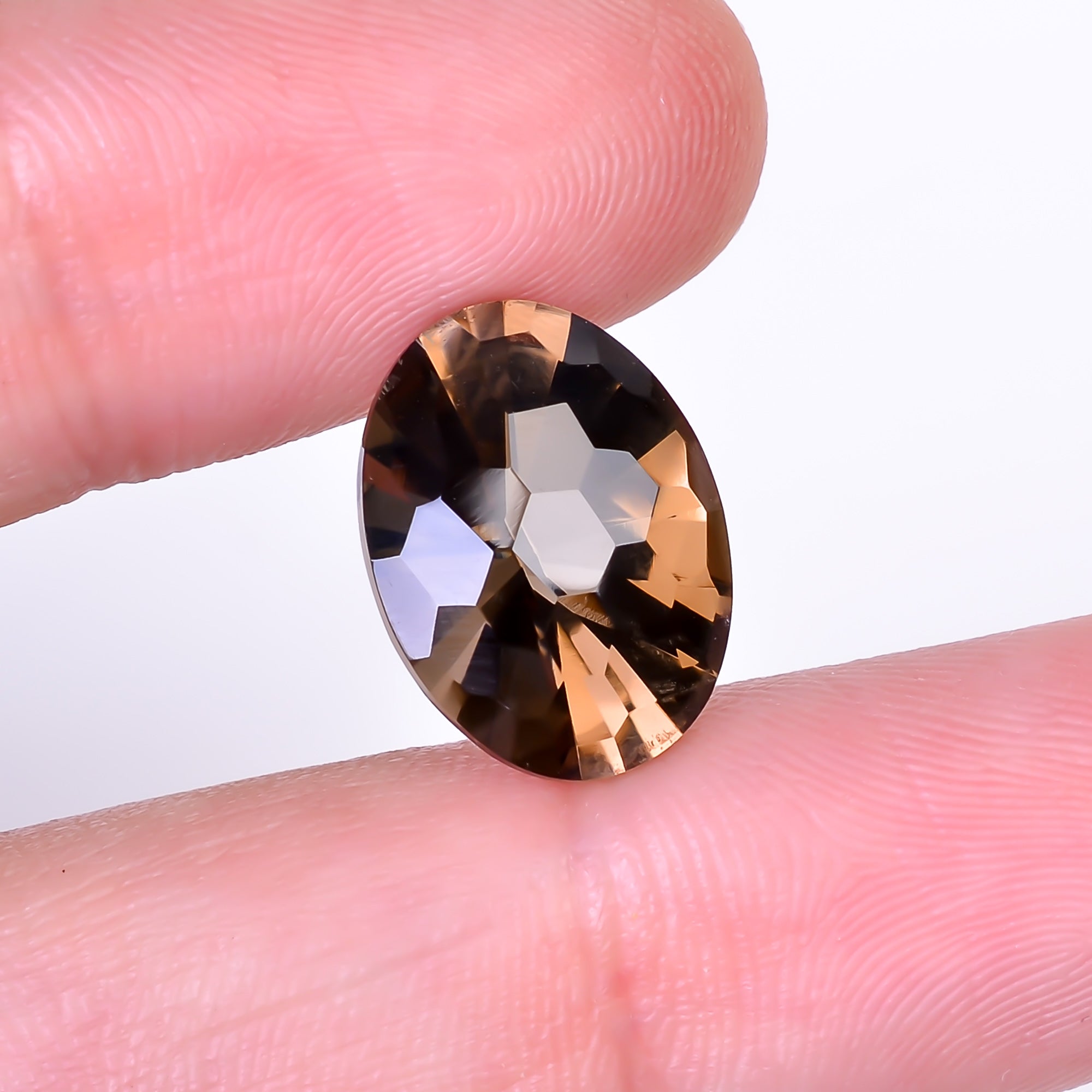 Natural Smoky Quartz Oval Shape Faceted Loose Gemstone For Making Jewelry 7.5 Ct. 15X11X8 mm Y-10498