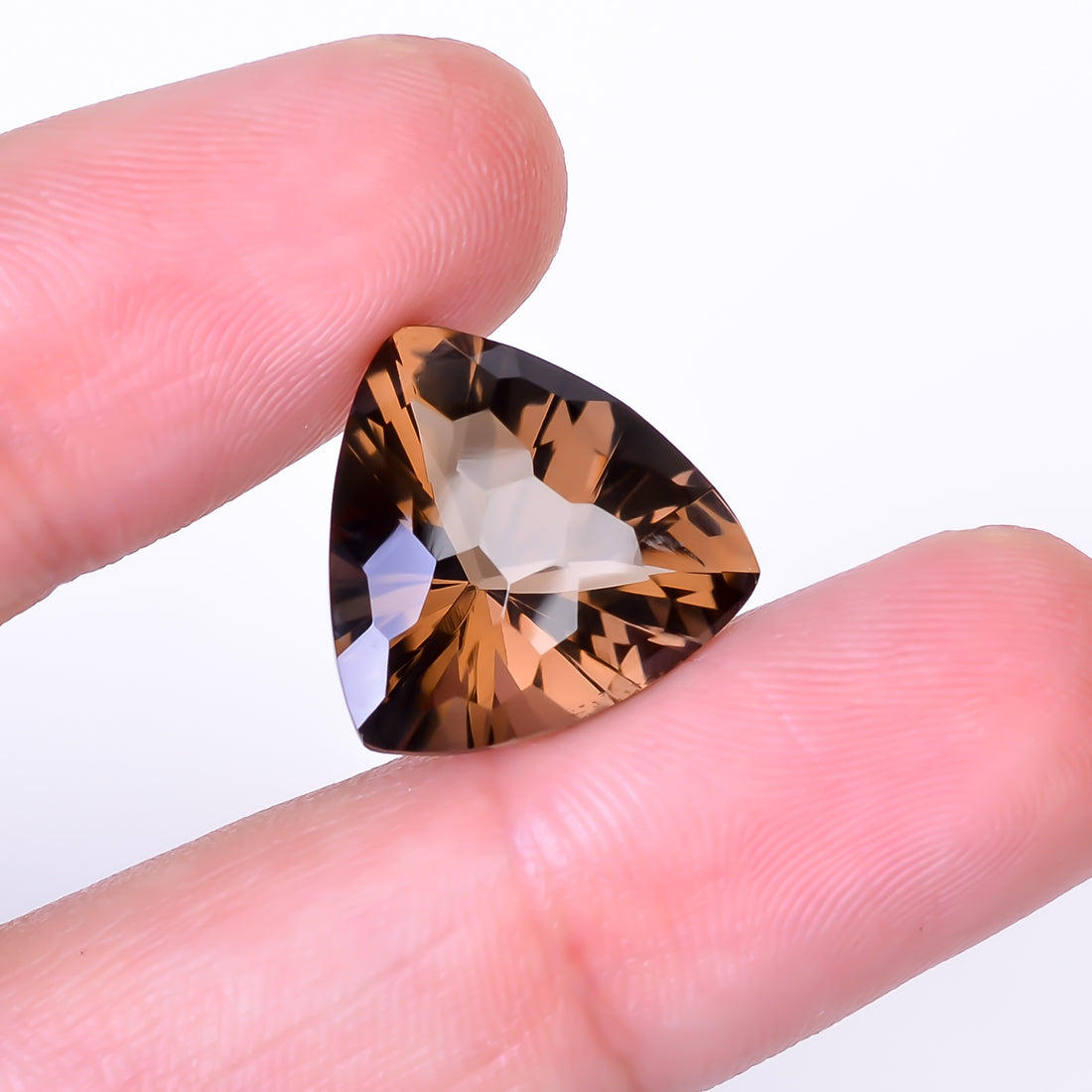 Natural Smoky Quartz Trillion Shape Faceted Loose Gemstone For Making Jewelry 11 Ct. 16X16X10 mm Y-10501