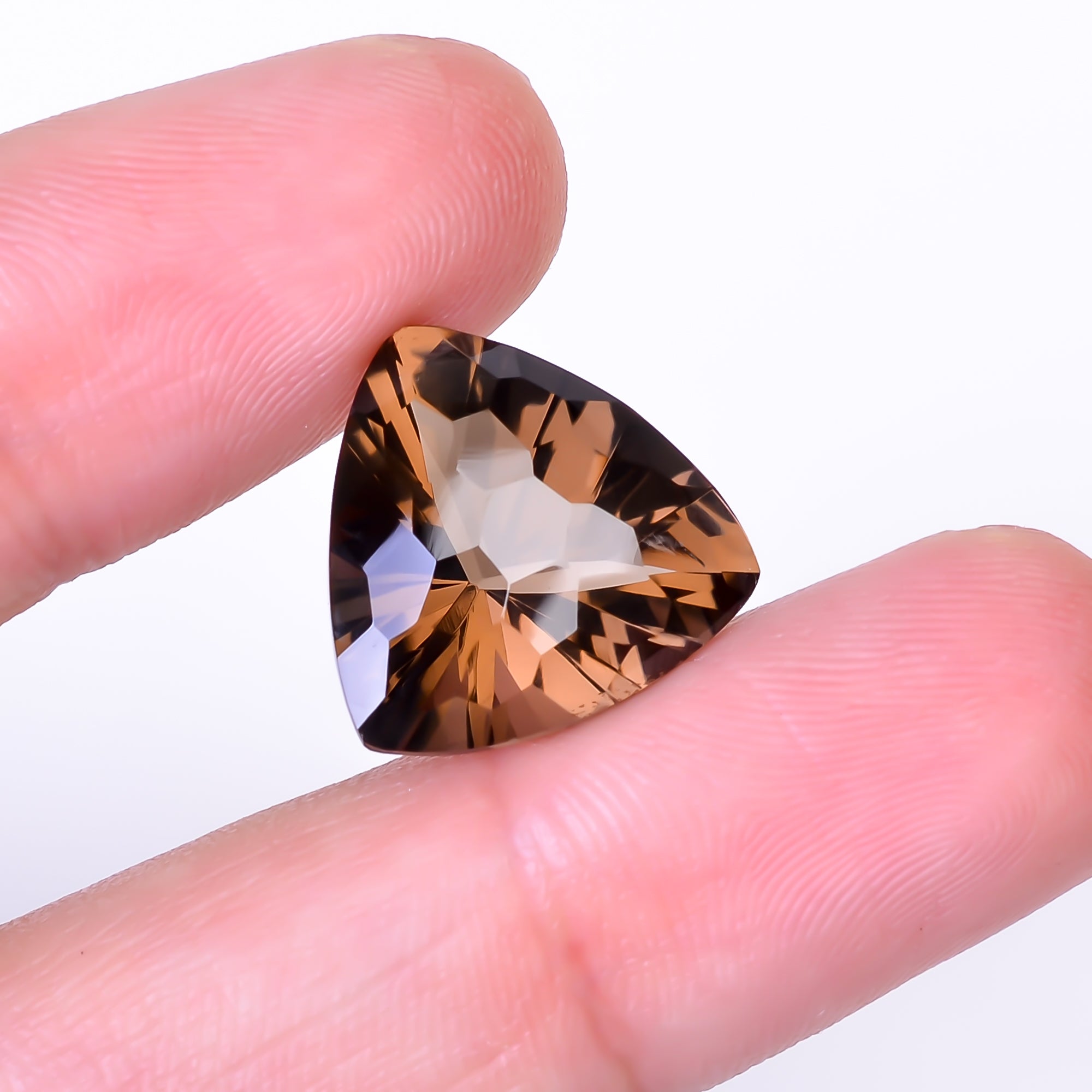 Natural Smoky Quartz Trillion Shape Faceted Loose Gemstone For Making Jewelry 11 Ct. 16X16X10 mm Y-10501