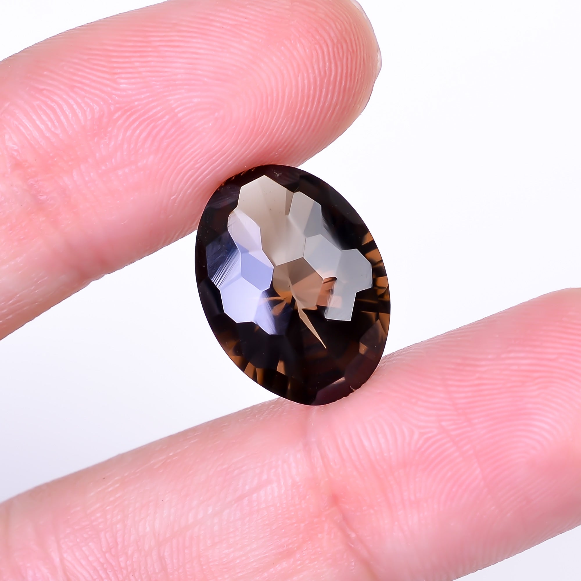 Natural Smoky Quartz Oval Shape Faceted Loose Gemstone For Making Jewelry 8 Ct. 16X12X8 mm Y-10502