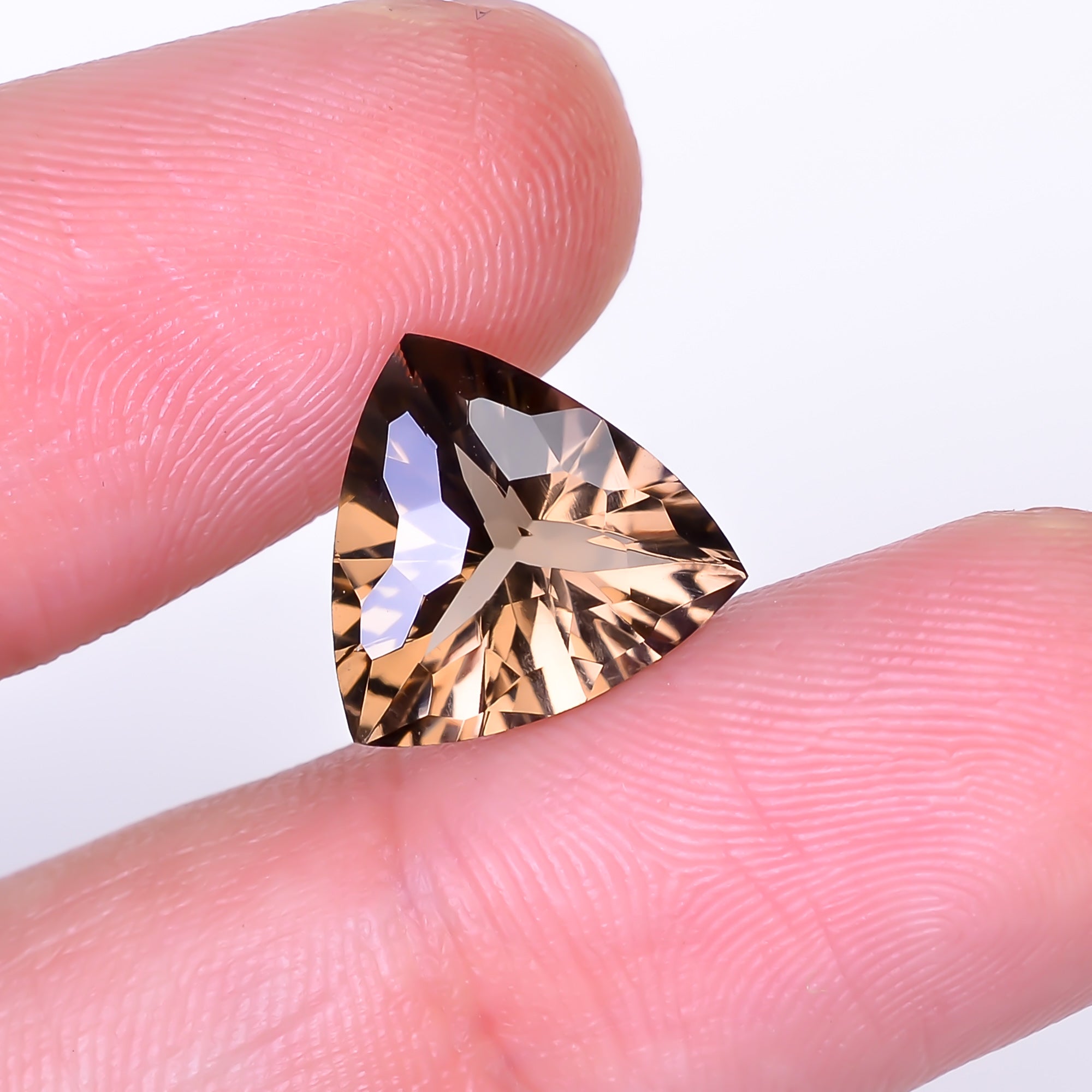 Natural Smoky Quartz Trillion Shape Faceted Loose Gemstone For Making Jewelry 4 Ct. 11X11X7 mm Y-10506